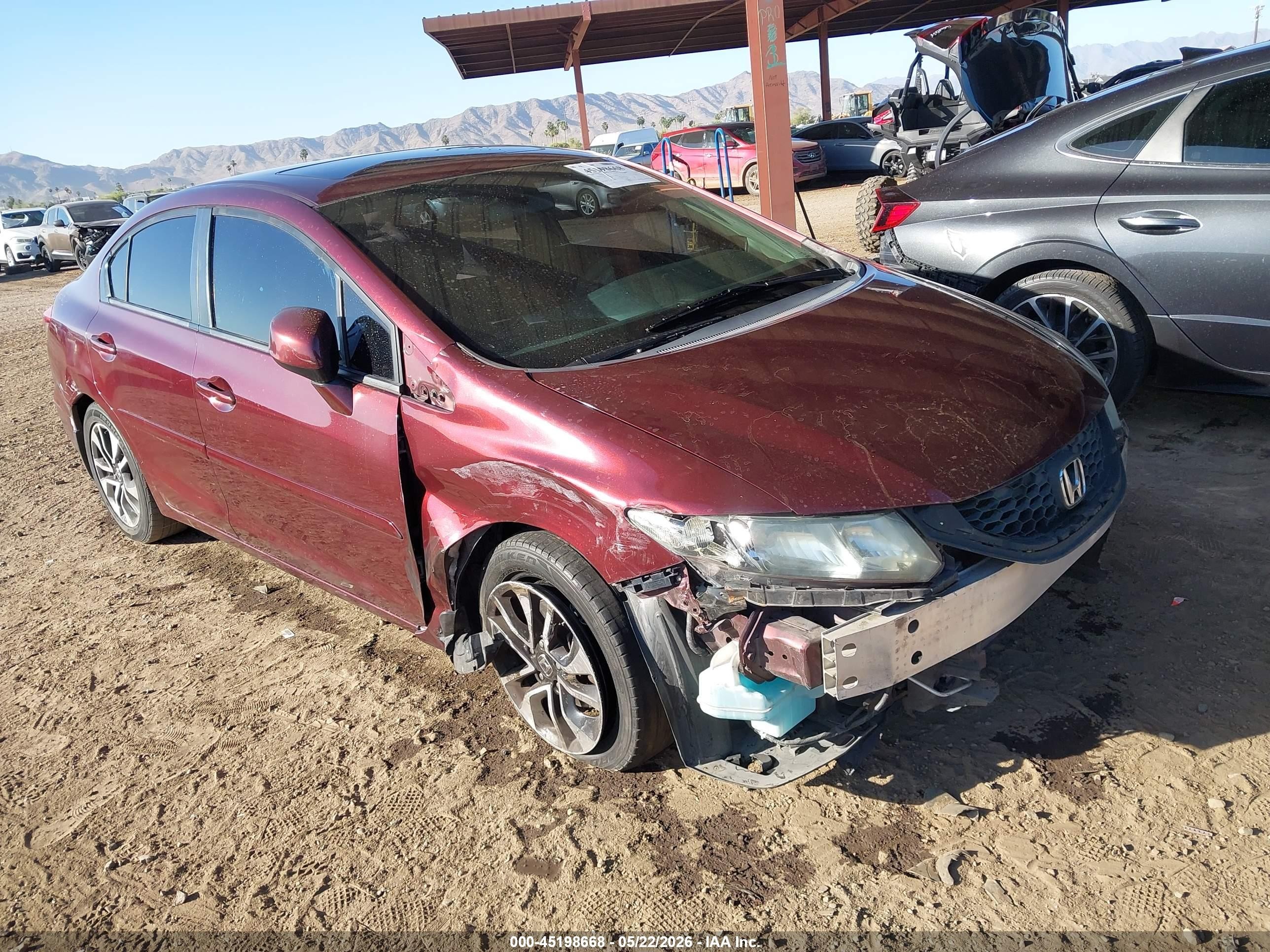 2013 Honda Civic Ex Maroon vin: 19XFB2F86DE254886