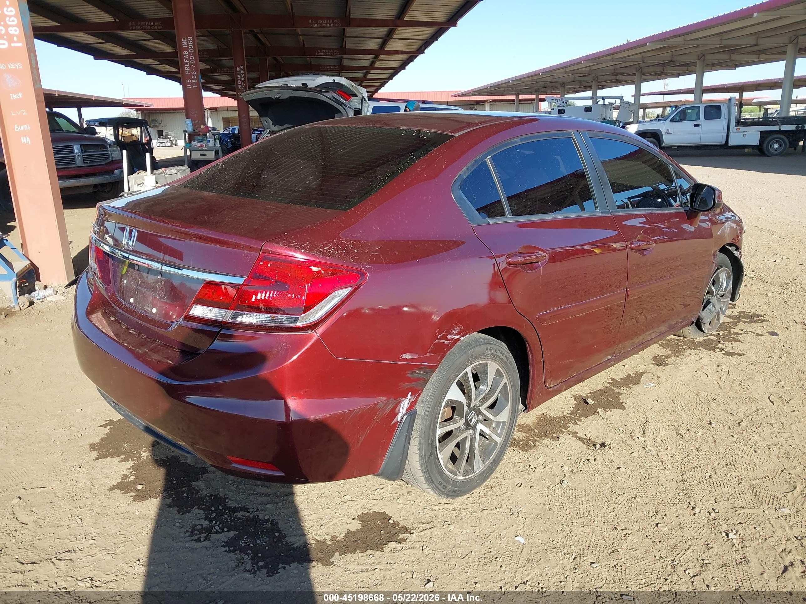 2013 Honda Civic Ex Темно-бордовый vin: 19XFB2F86DE254886
