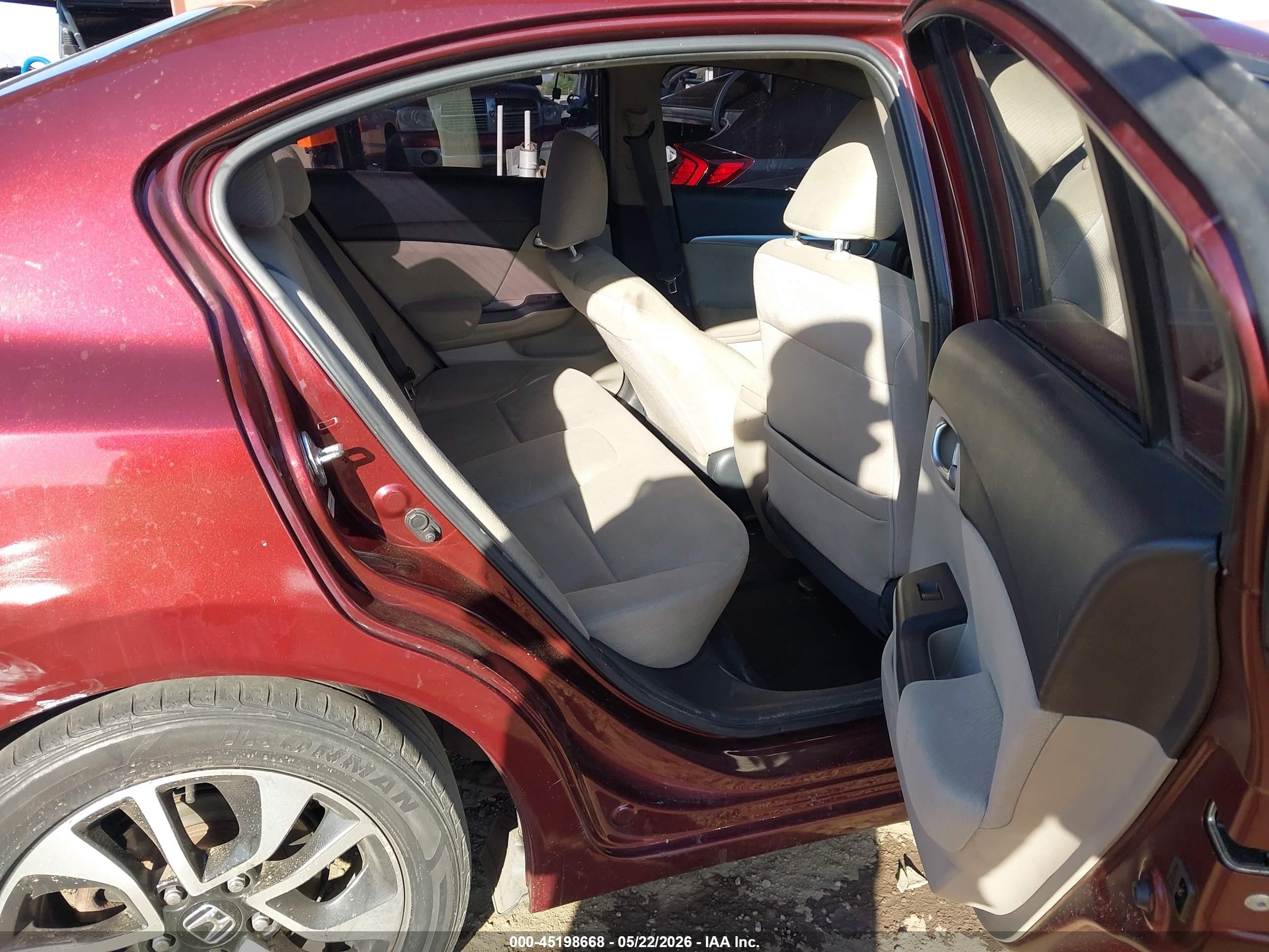 2013 Honda Civic Ex Темно-бордовый vin: 19XFB2F86DE254886