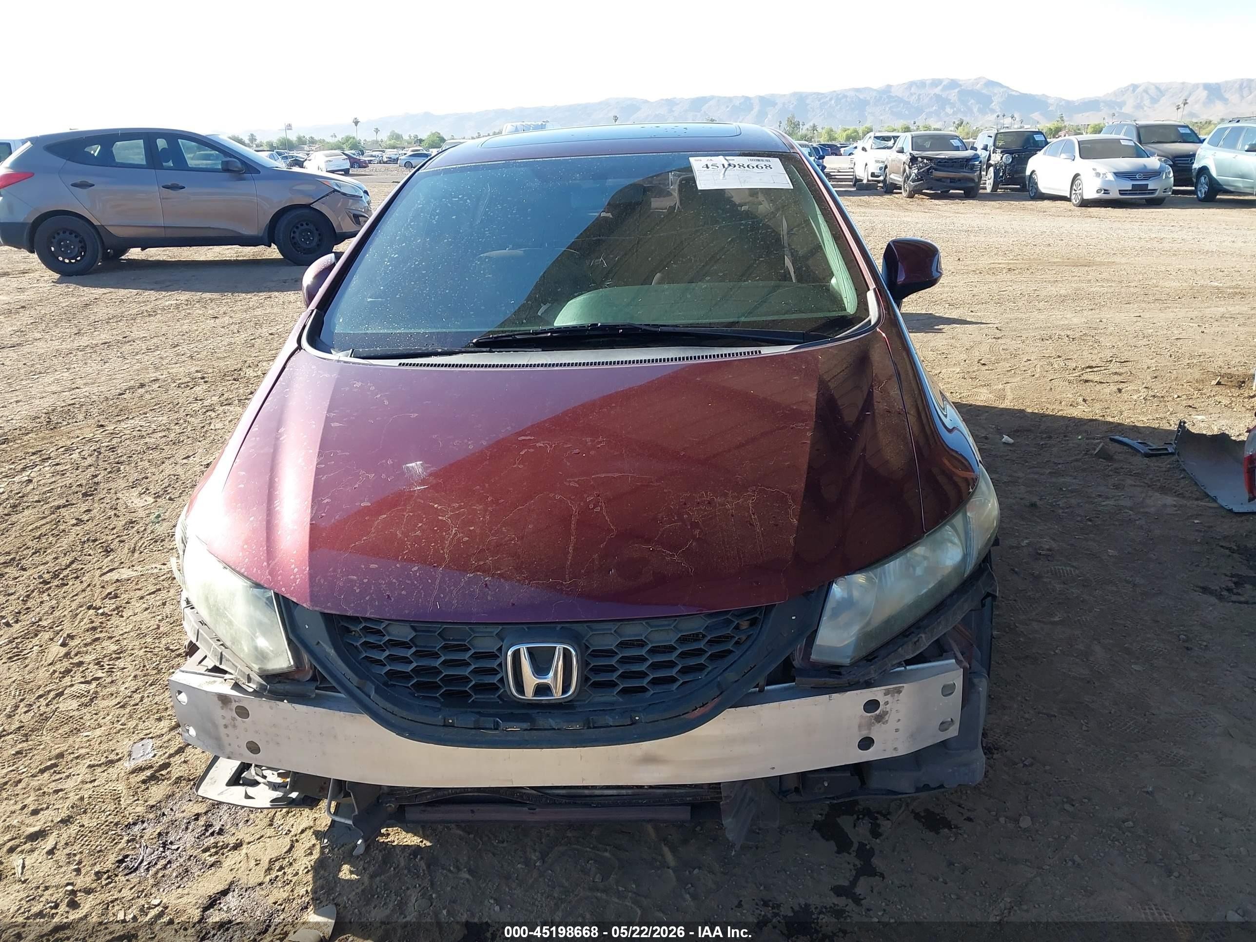 2013 Honda Civic Ex Темно-бордовый vin: 19XFB2F86DE254886