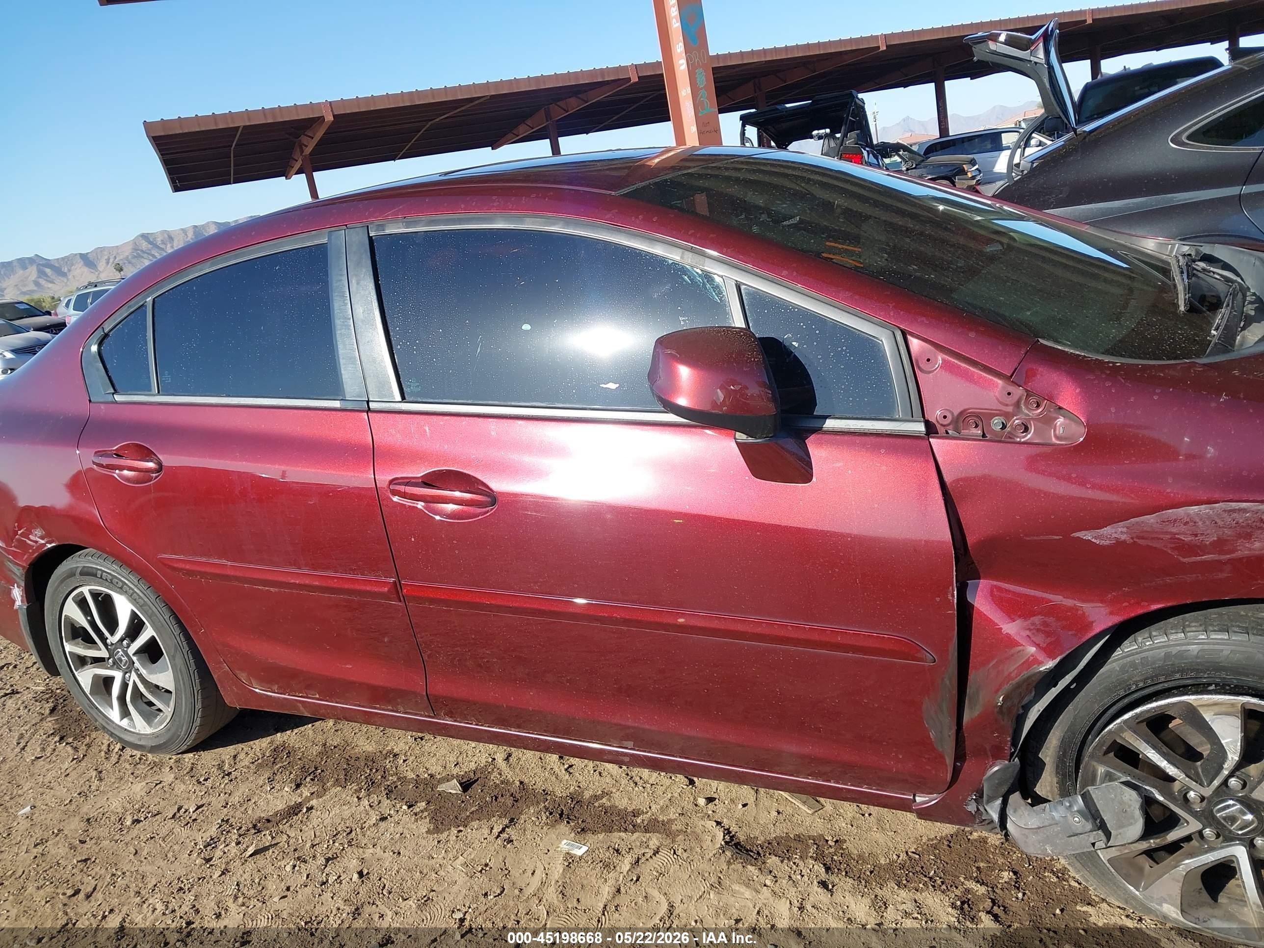2013 Honda Civic Ex Темно-бордовый vin: 19XFB2F86DE254886