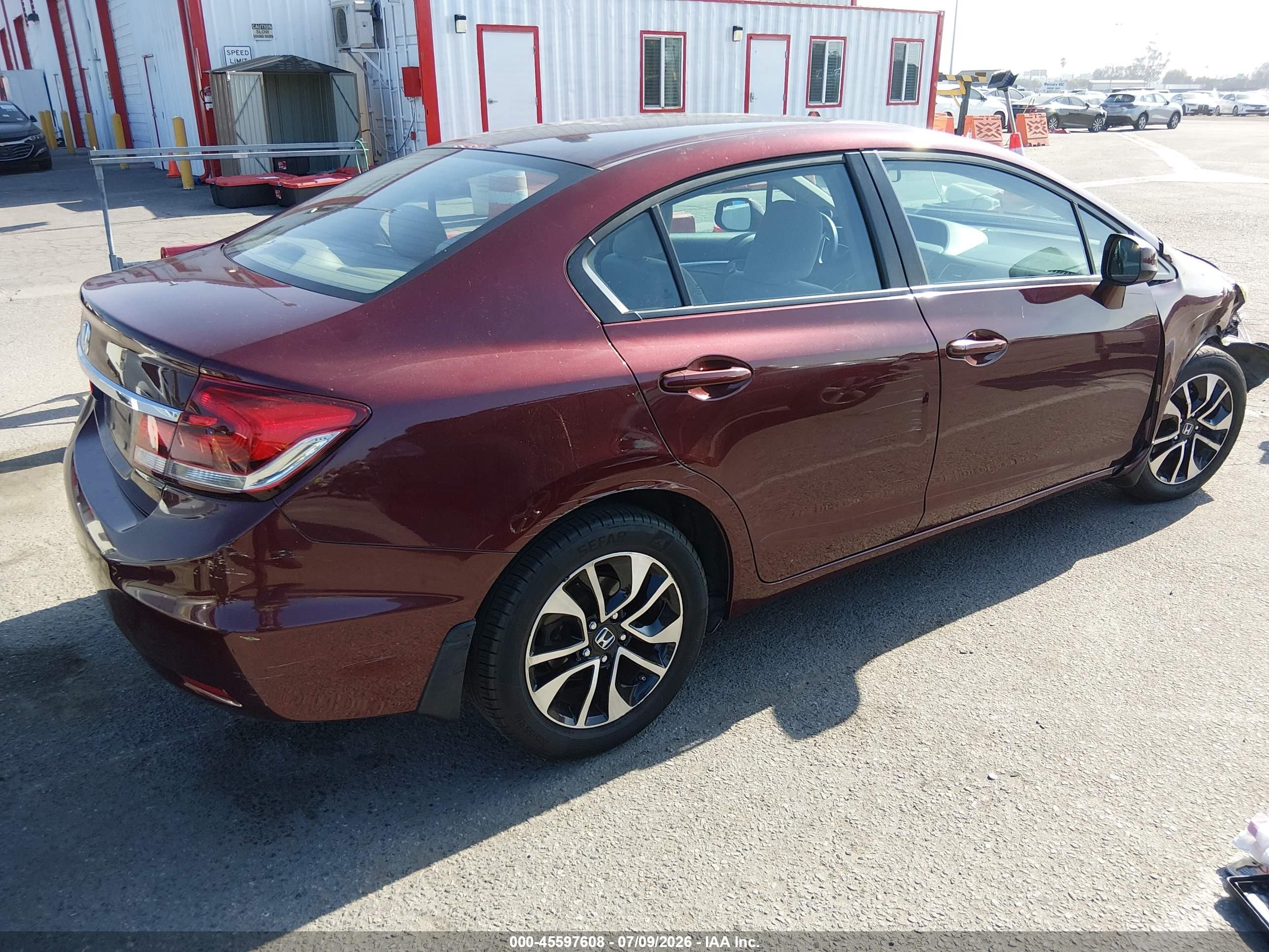 2013 Honda Civic Ex Бордовый vin: 19XFB2F86DE261868