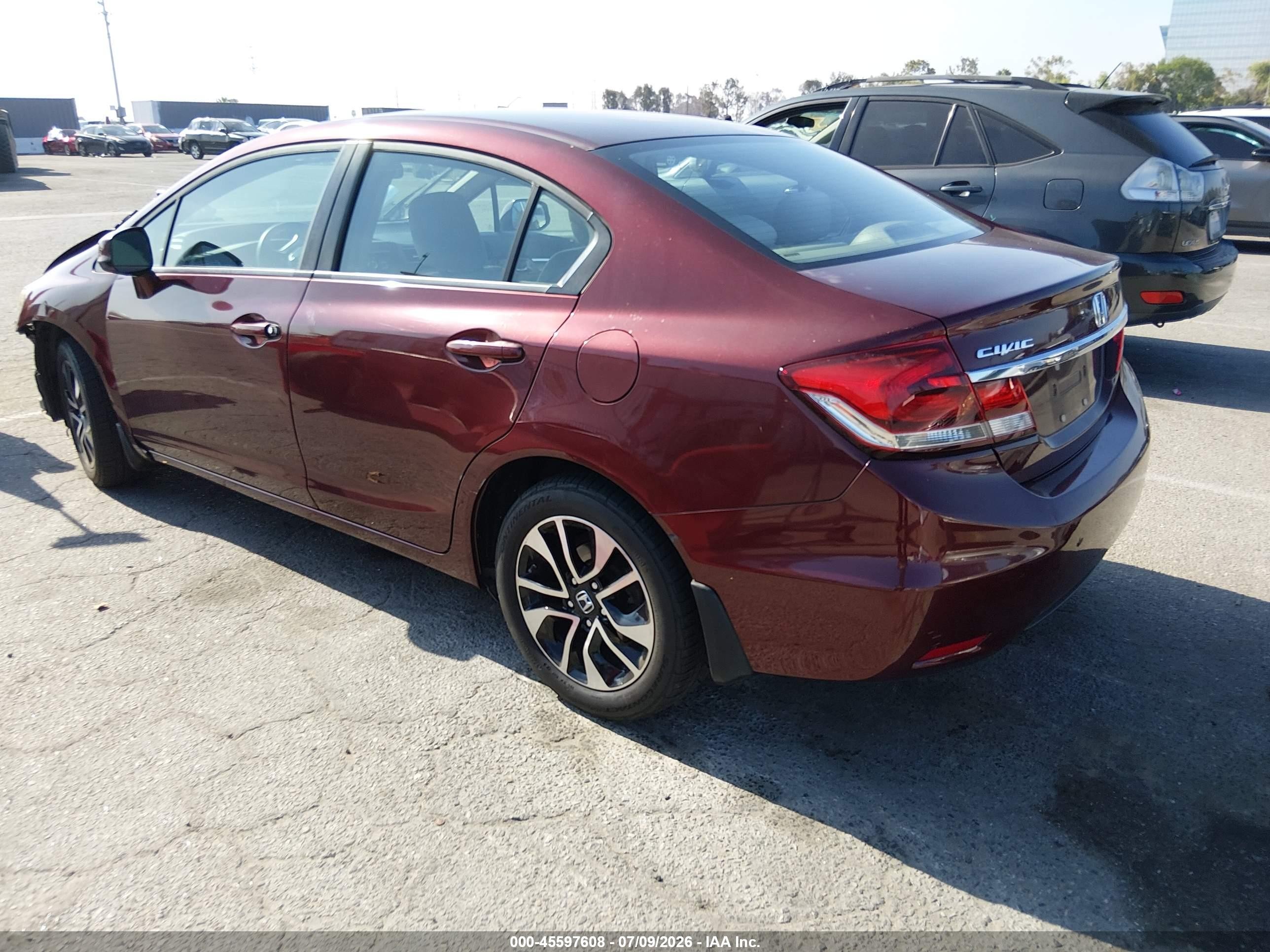 2013 Honda Civic Ex Бордовый vin: 19XFB2F86DE261868