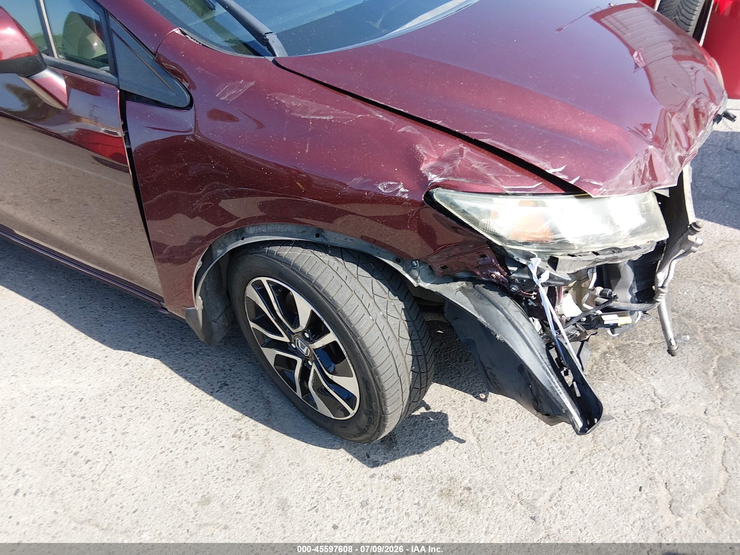 2013 Honda Civic Ex Бордовый vin: 19XFB2F86DE261868