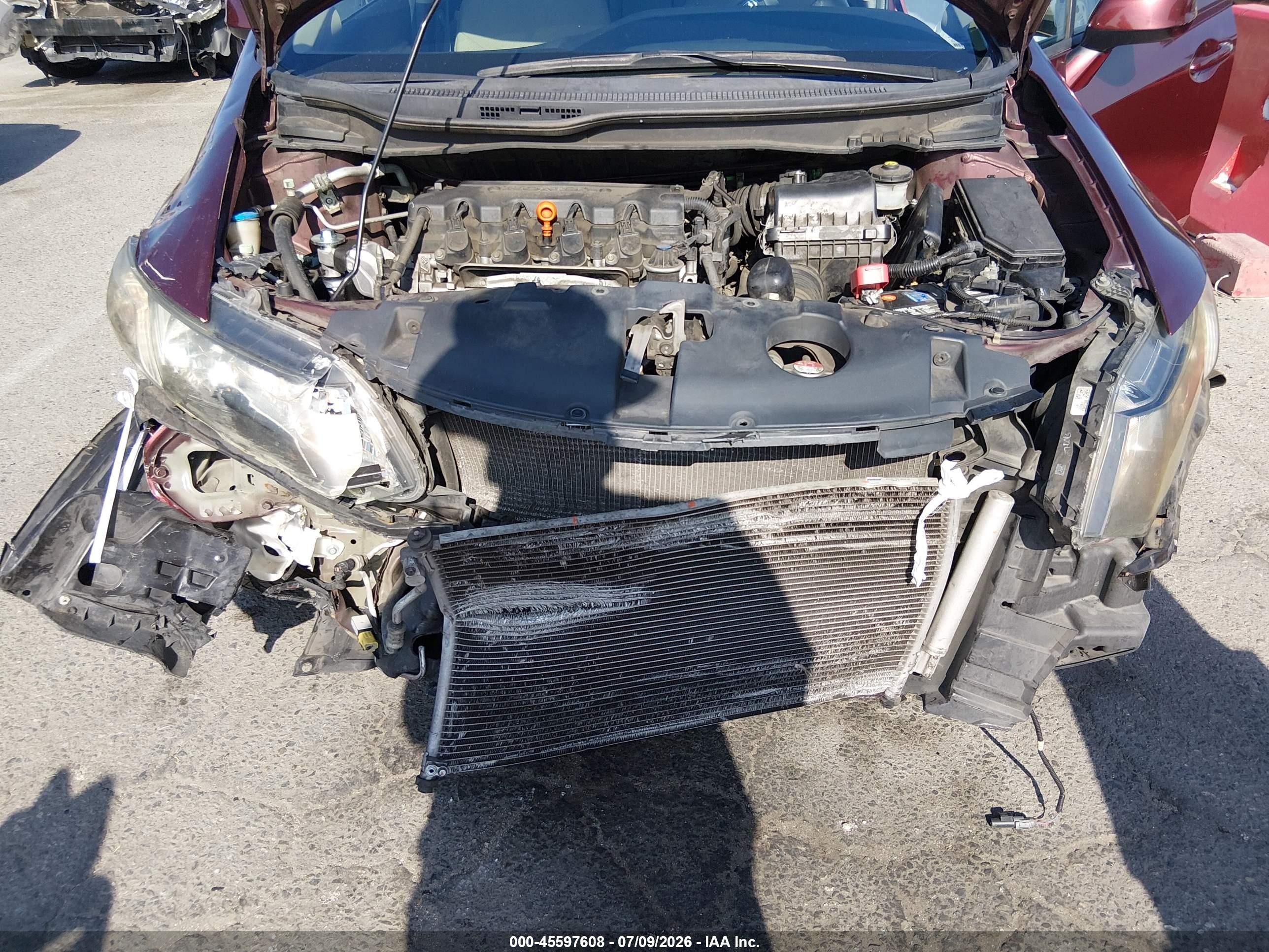 2013 Honda Civic Ex Бордовый vin: 19XFB2F86DE261868