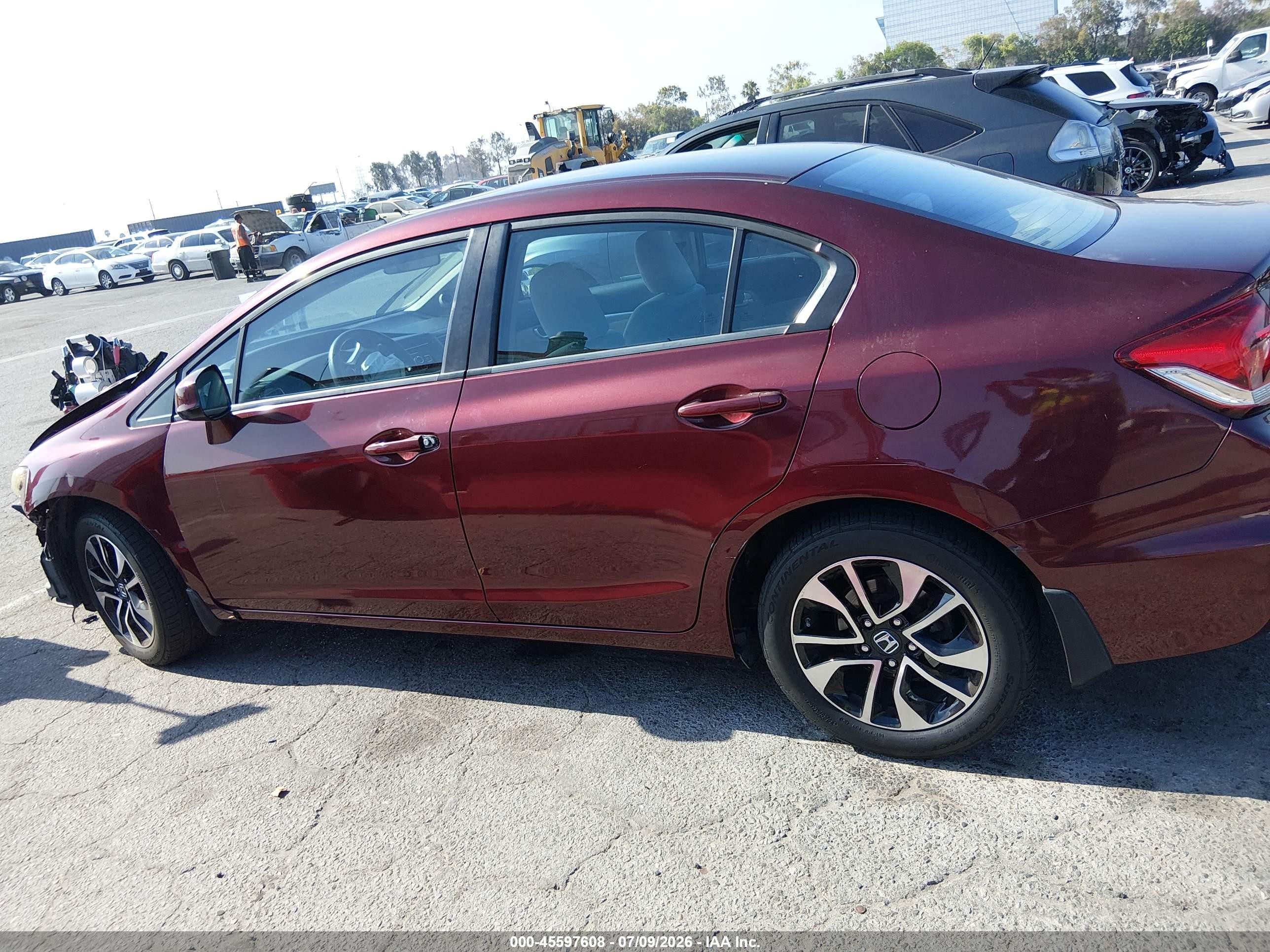 2013 Honda Civic Ex Бордовый vin: 19XFB2F86DE261868