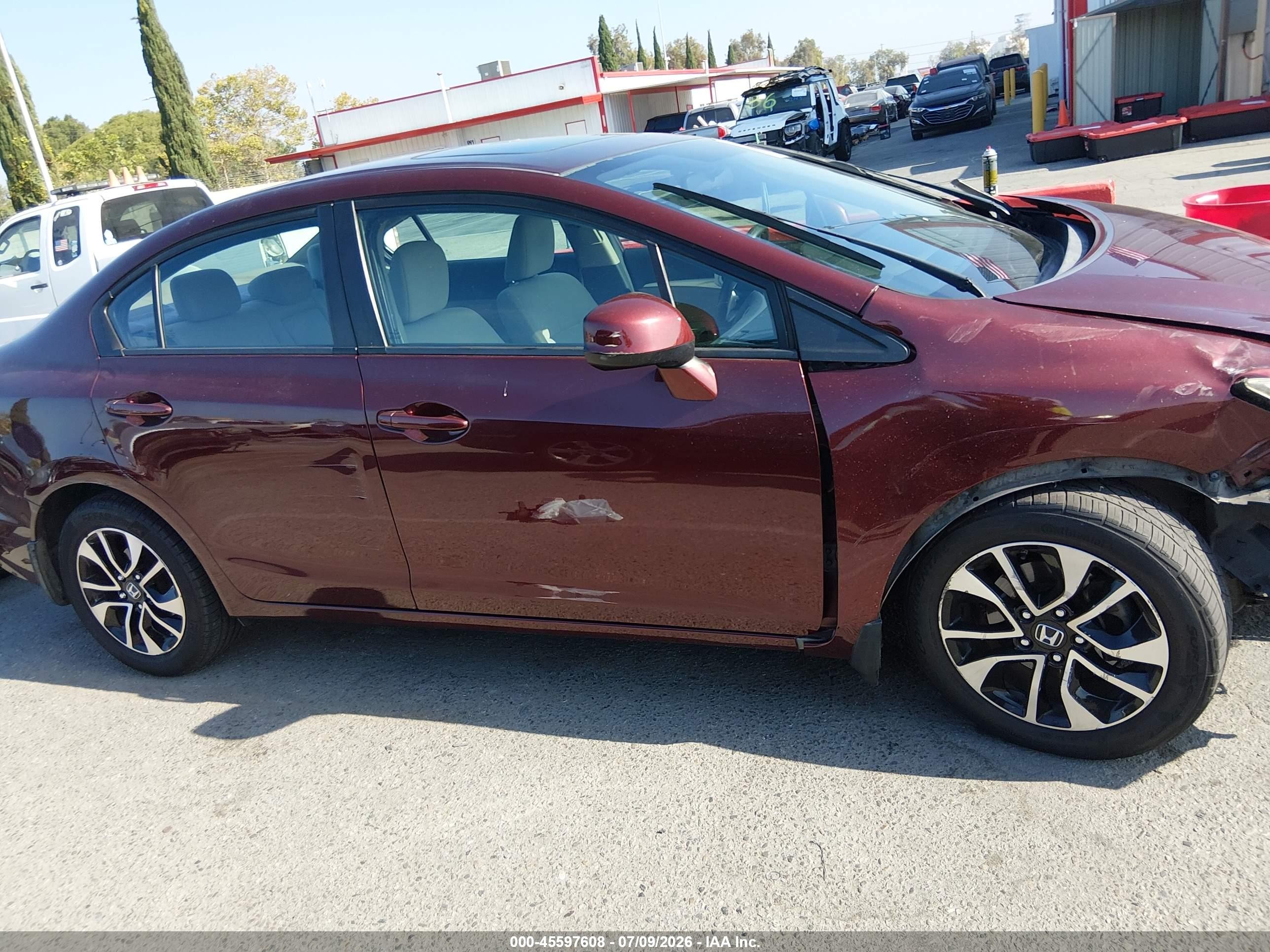 2013 Honda Civic Ex Бордовый vin: 19XFB2F86DE261868