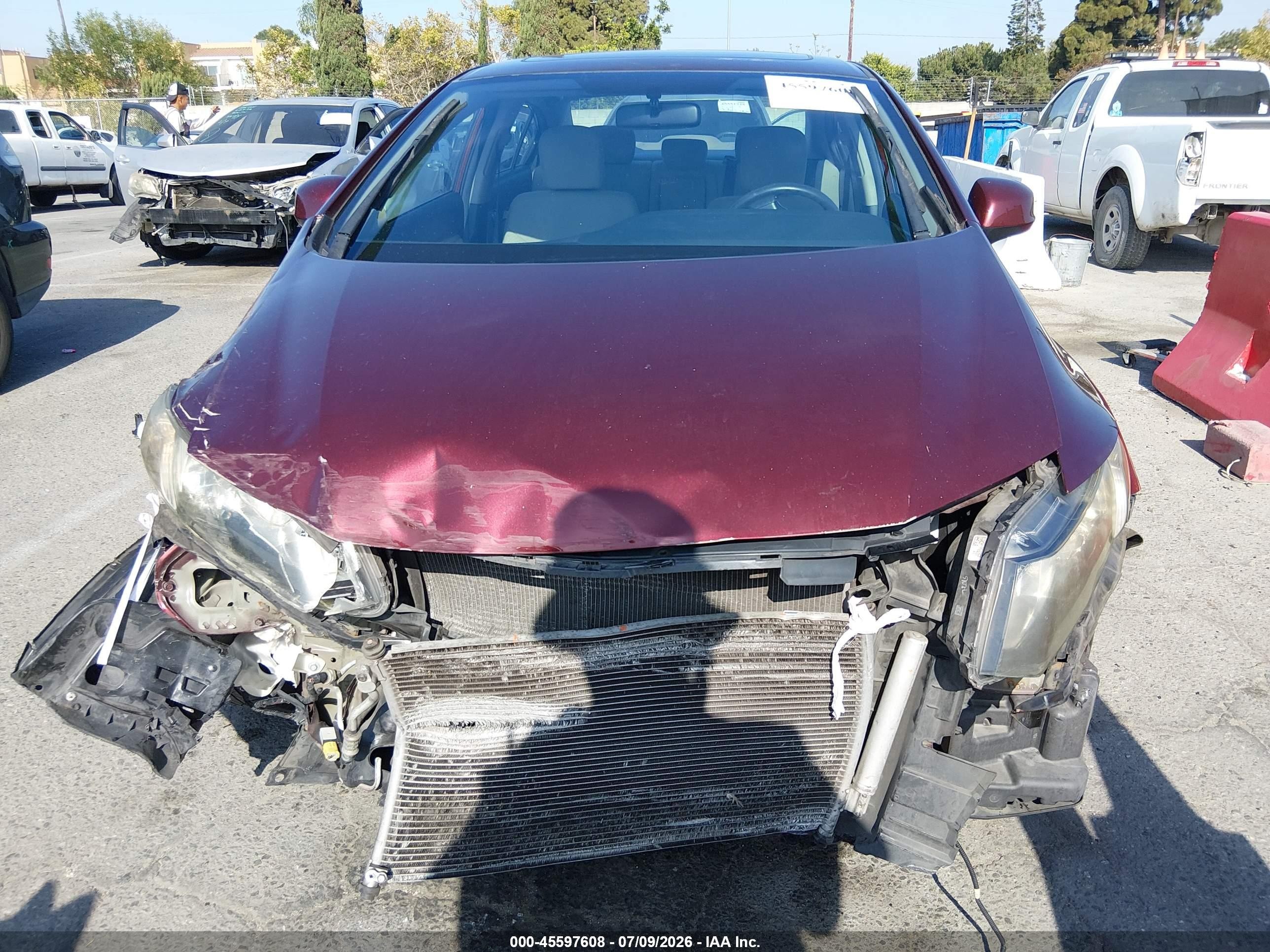 2013 Honda Civic Ex Бордовый vin: 19XFB2F86DE261868