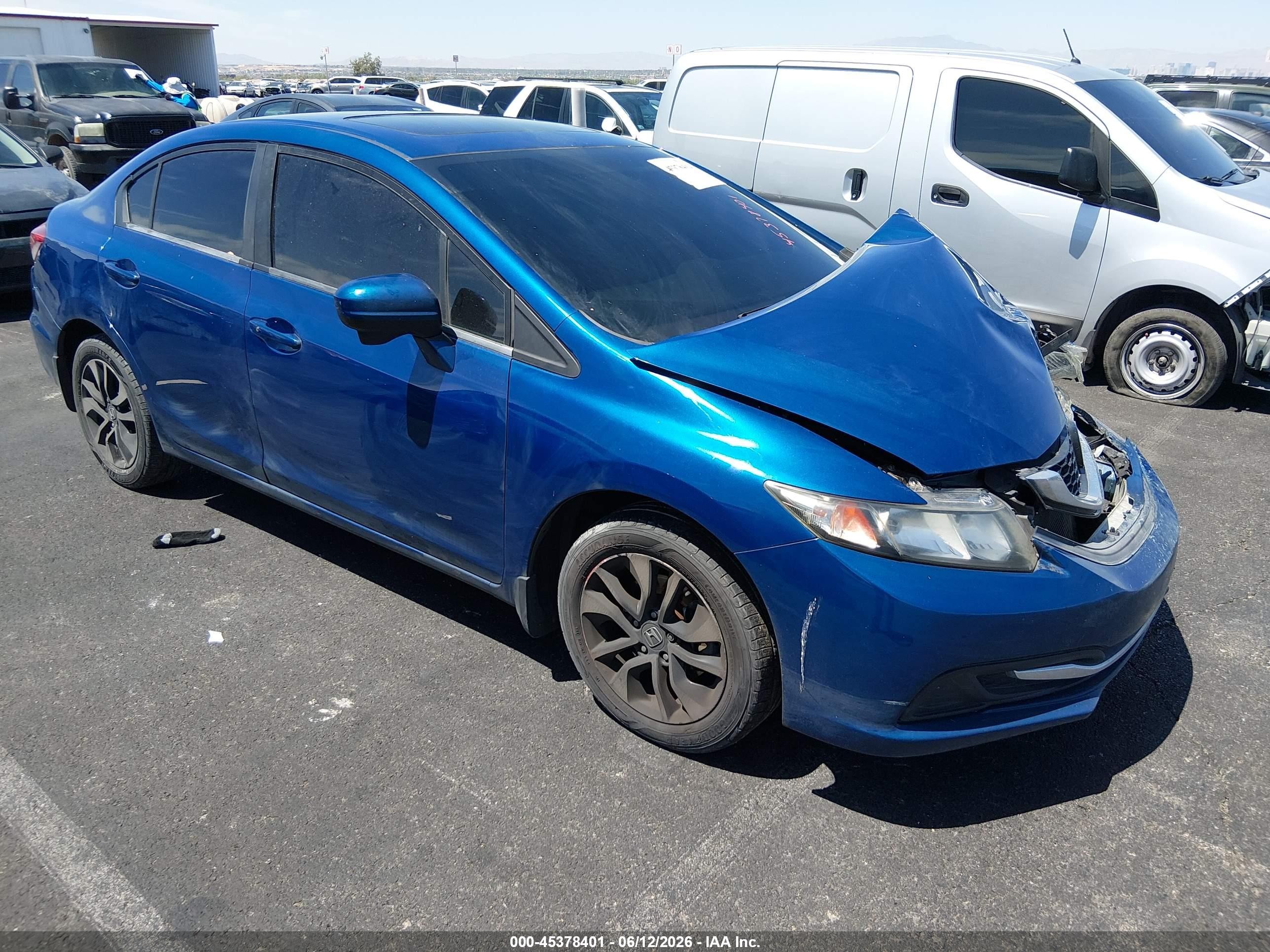 2014 Honda Civic Ex Blue vin: 19XFB2F86EE028736
