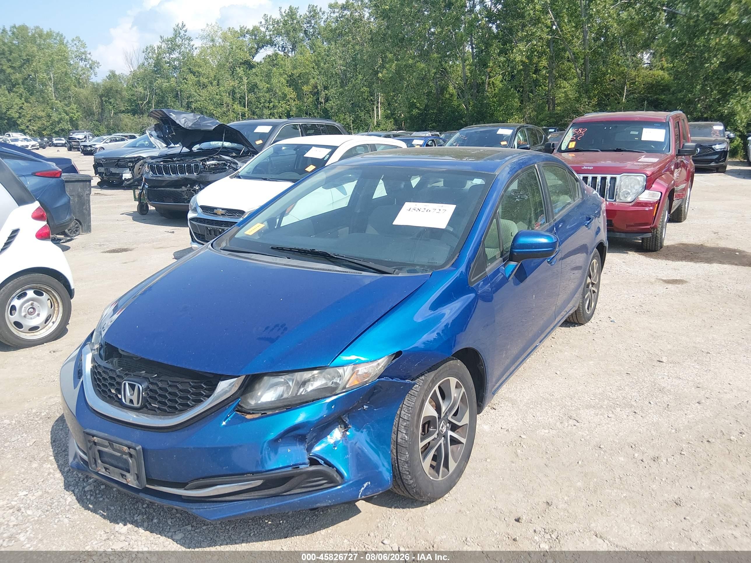 2014 Honda Civic Ex Синий vin: 19XFB2F86EE060960