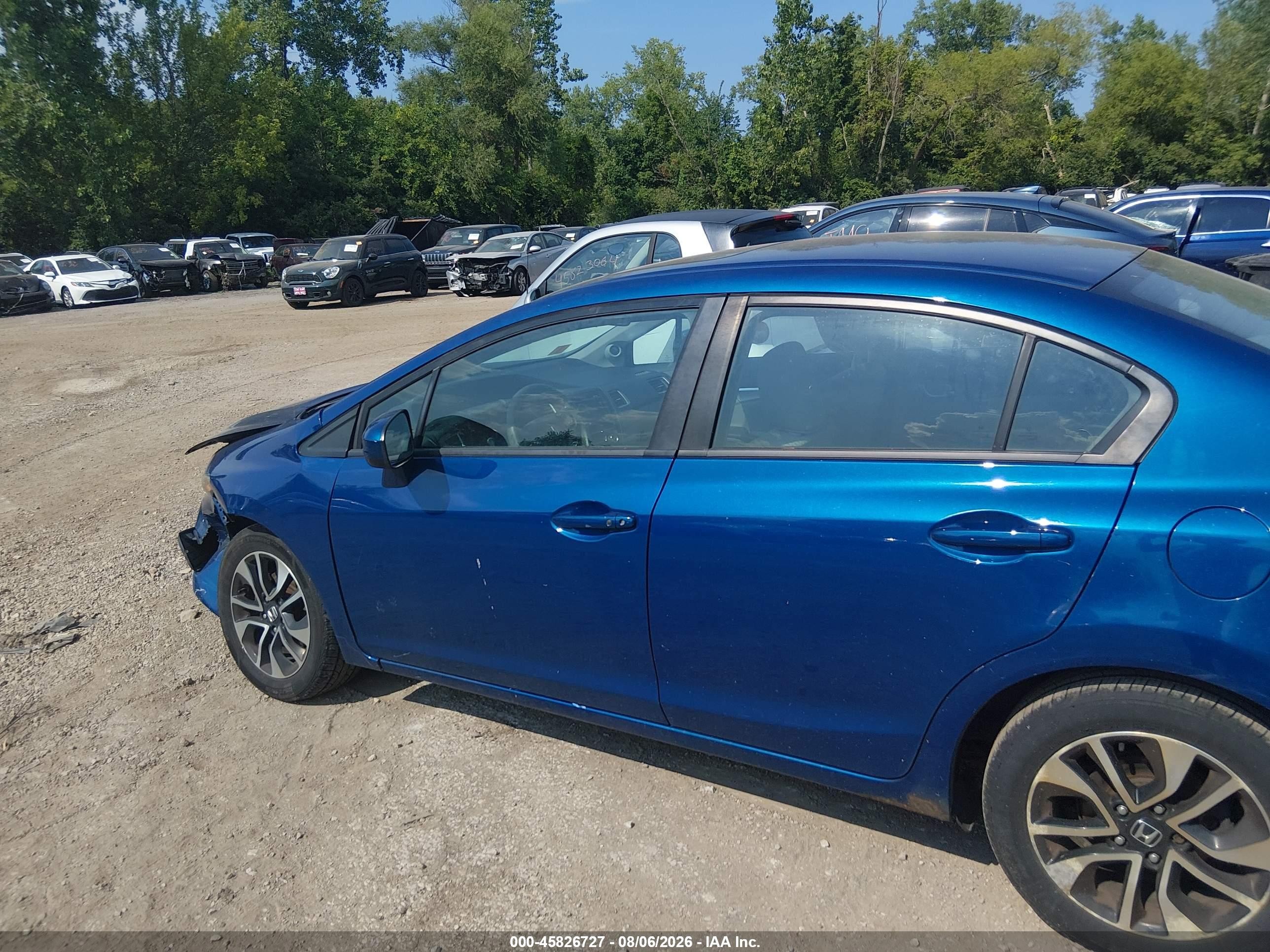 2014 Honda Civic Ex Синий vin: 19XFB2F86EE060960