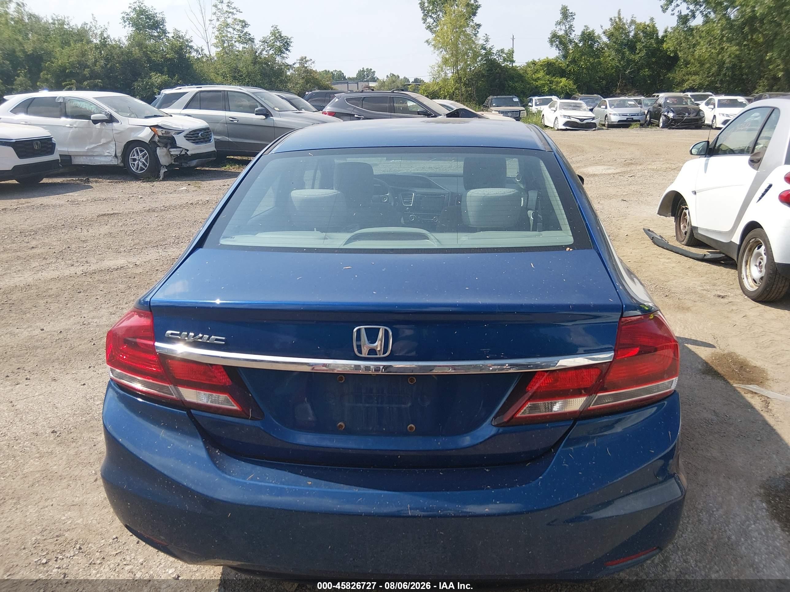 2014 Honda Civic Ex Синий vin: 19XFB2F86EE060960