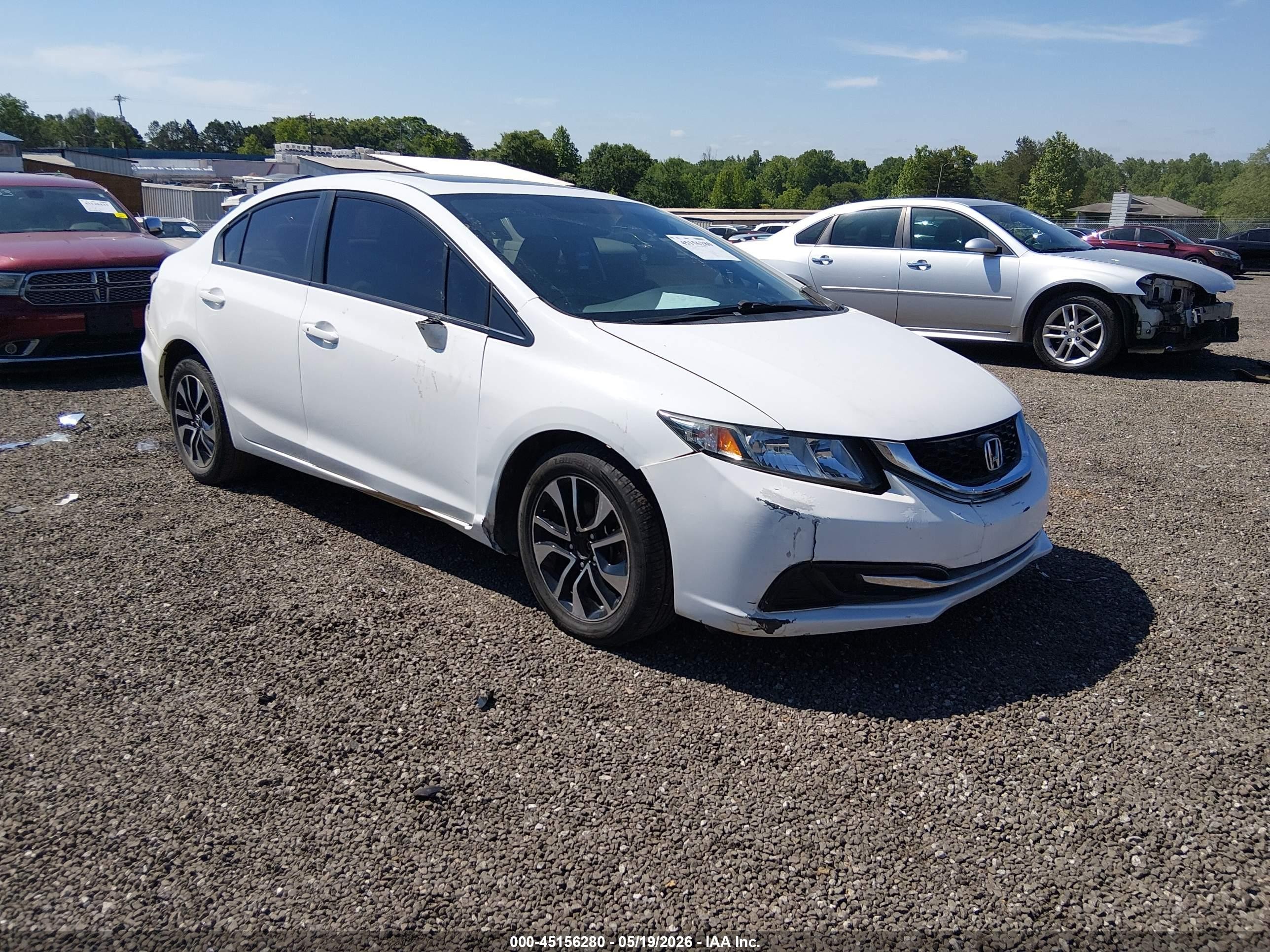2014 Honda Civic Ex White vin: 19XFB2F86EE249558