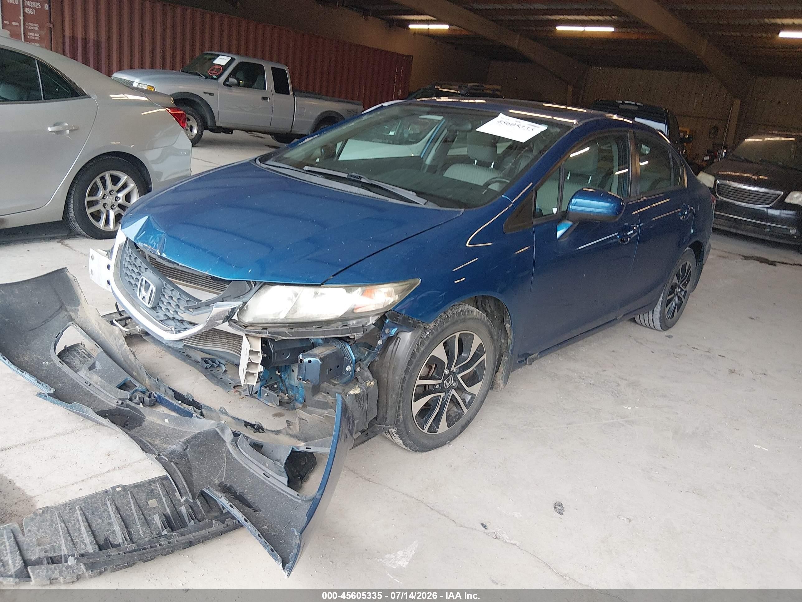 2015 Honda Civic Ex Blue vin: 19XFB2F86FE000887