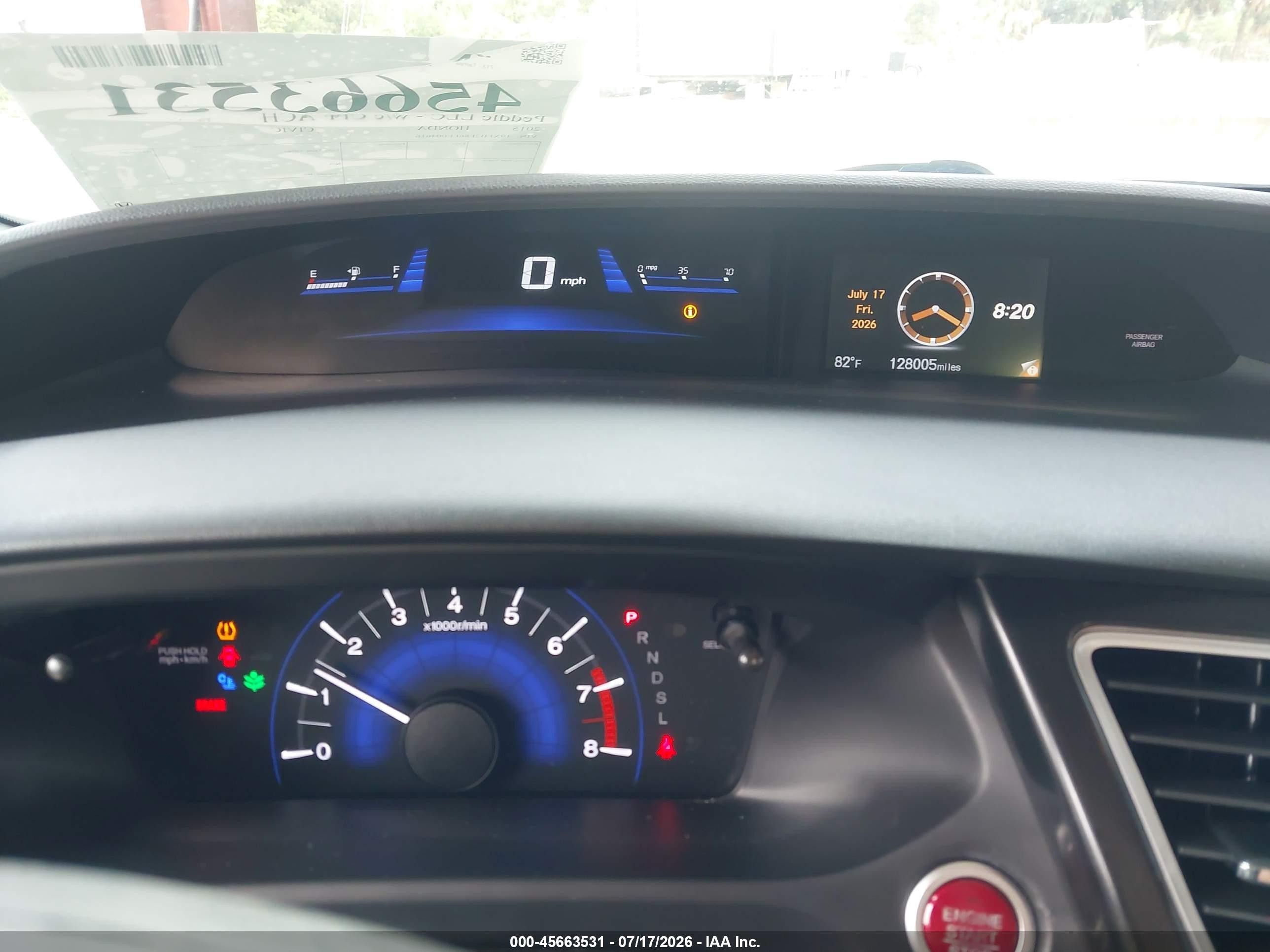2015 Honda Civic Ex Серый vin: 19XFB2F86FE004616