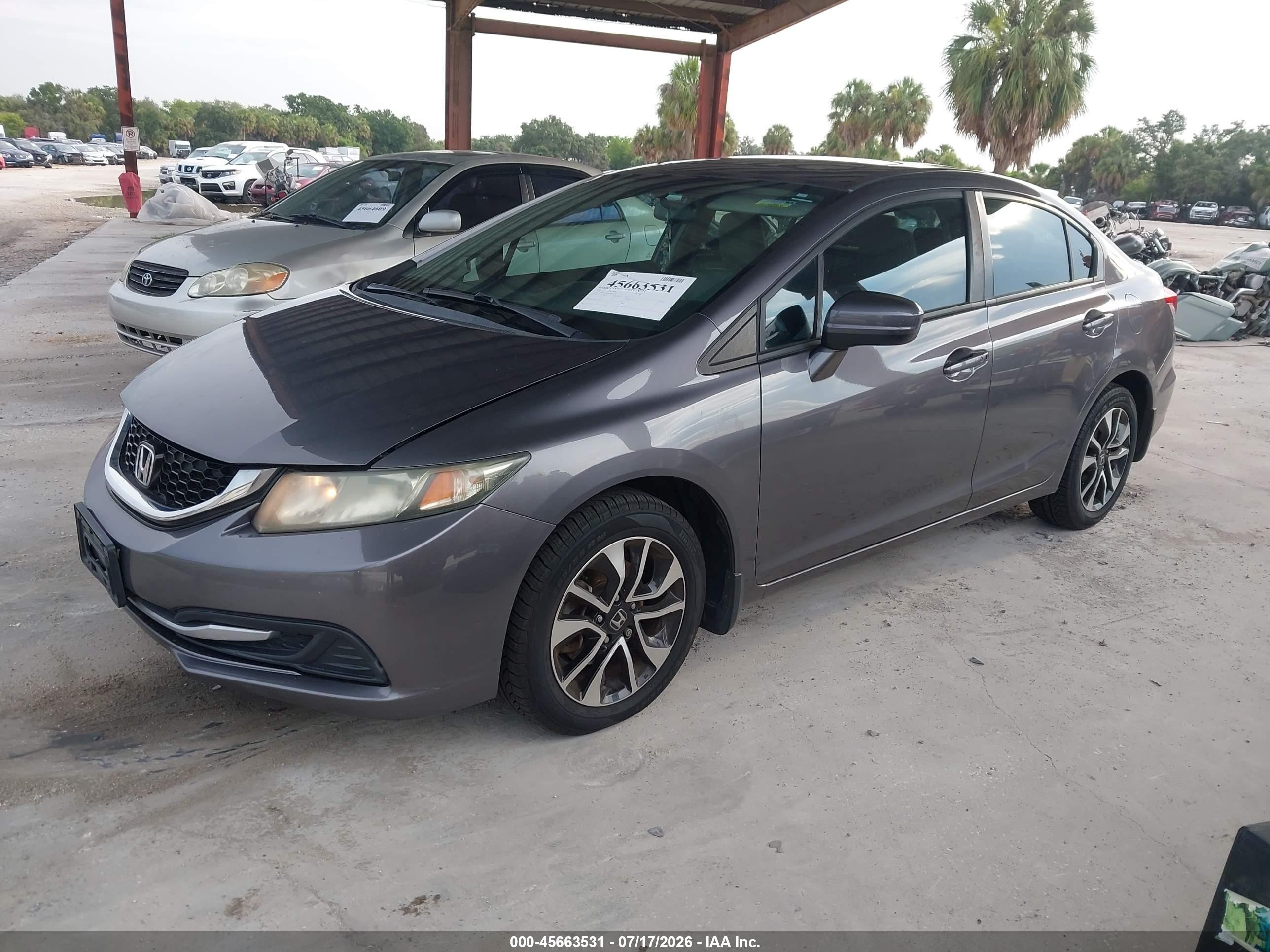 2015 Honda Civic Ex Серый vin: 19XFB2F86FE004616