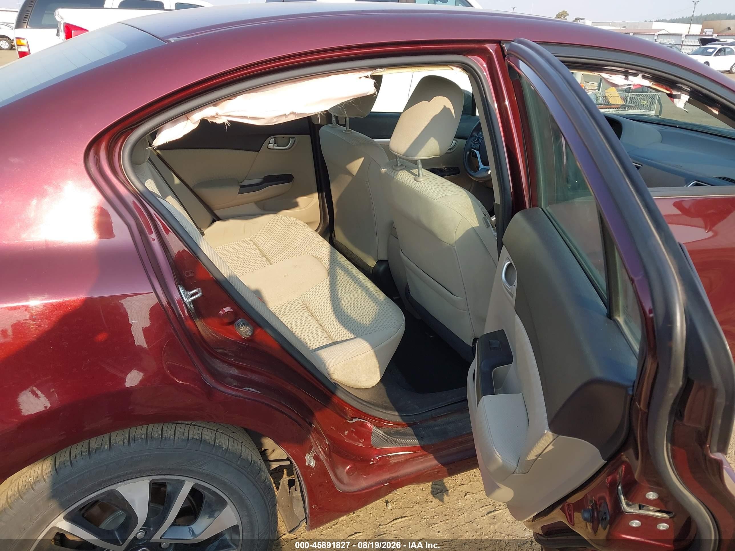 2015 Honda Civic Ex Темно-бордовый vin: 19XFB2F86FE007760