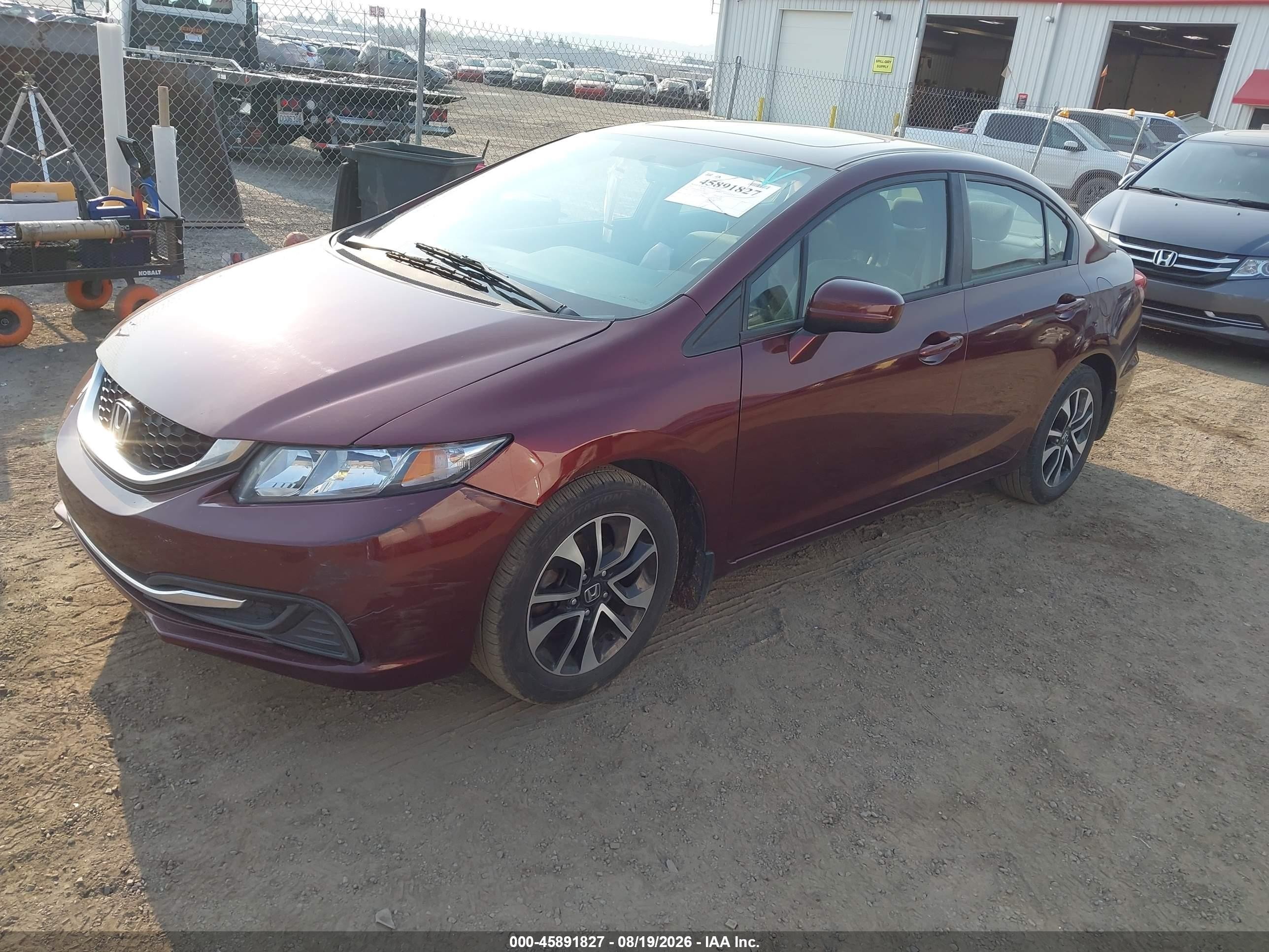 2015 Honda Civic Ex Темно-бордовый vin: 19XFB2F86FE007760