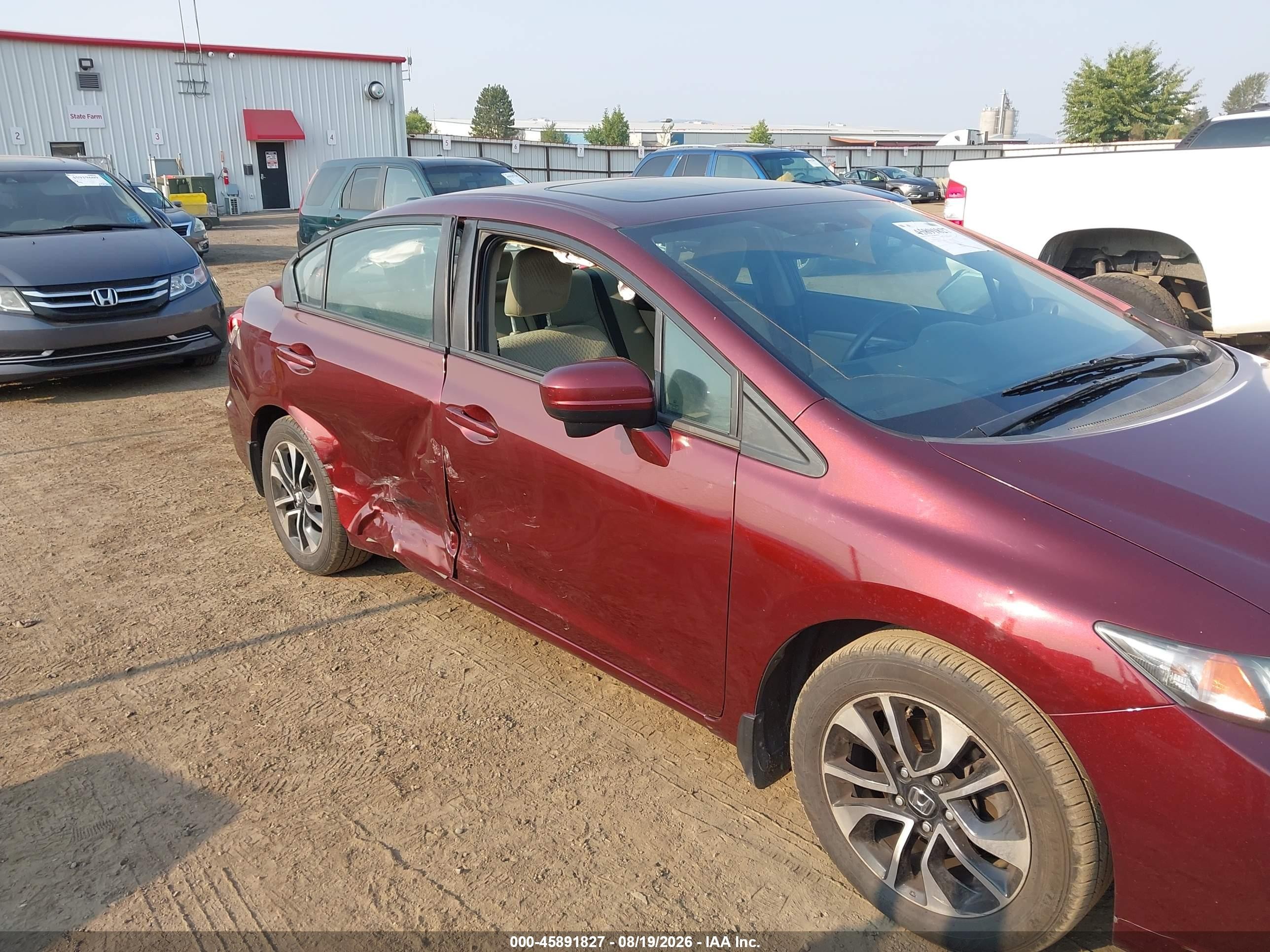 2015 Honda Civic Ex Темно-бордовый vin: 19XFB2F86FE007760
