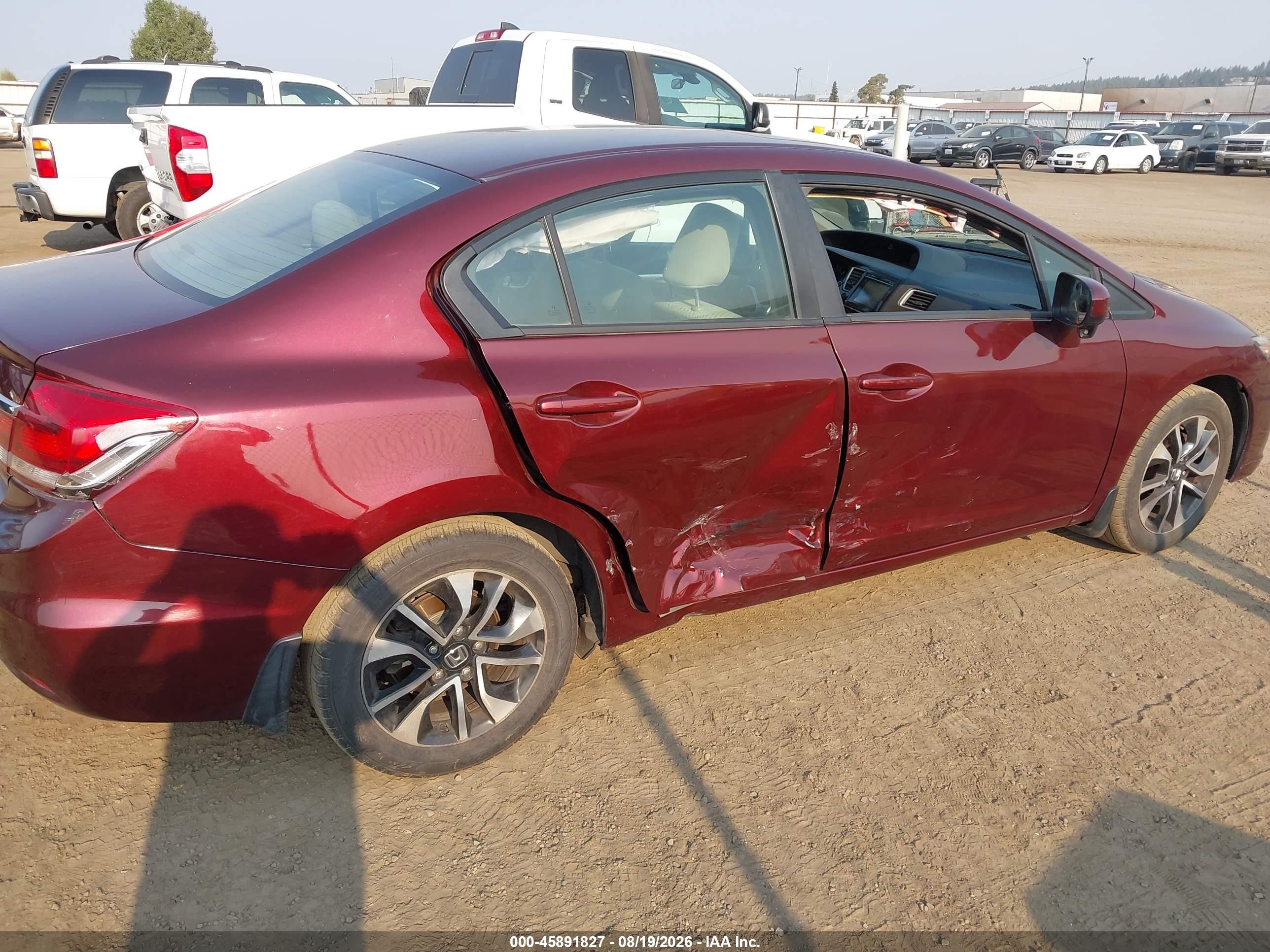 2015 Honda Civic Ex Темно-бордовый vin: 19XFB2F86FE007760