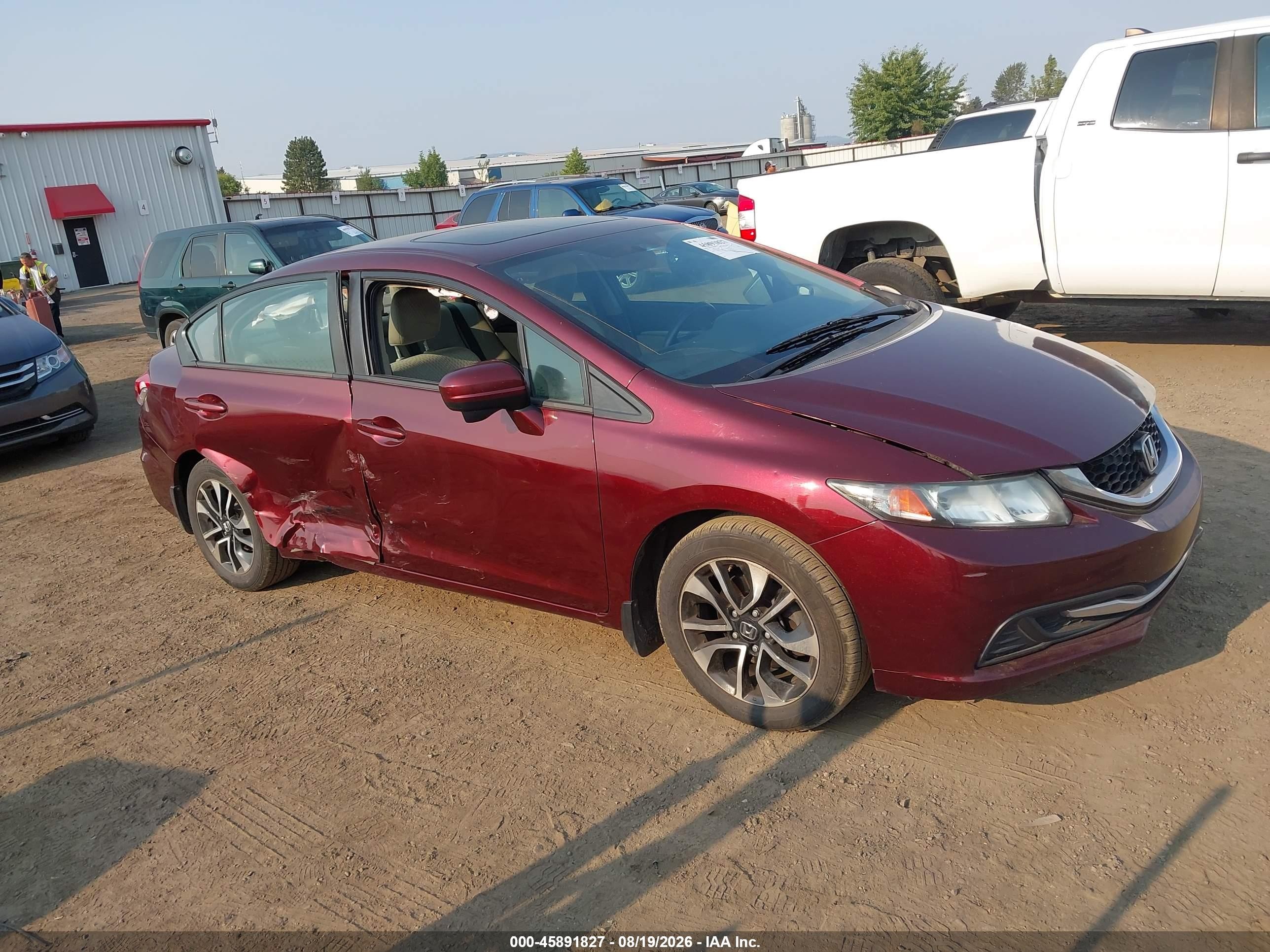 2015 Honda Civic Ex Темно-бордовый vin: 19XFB2F86FE007760