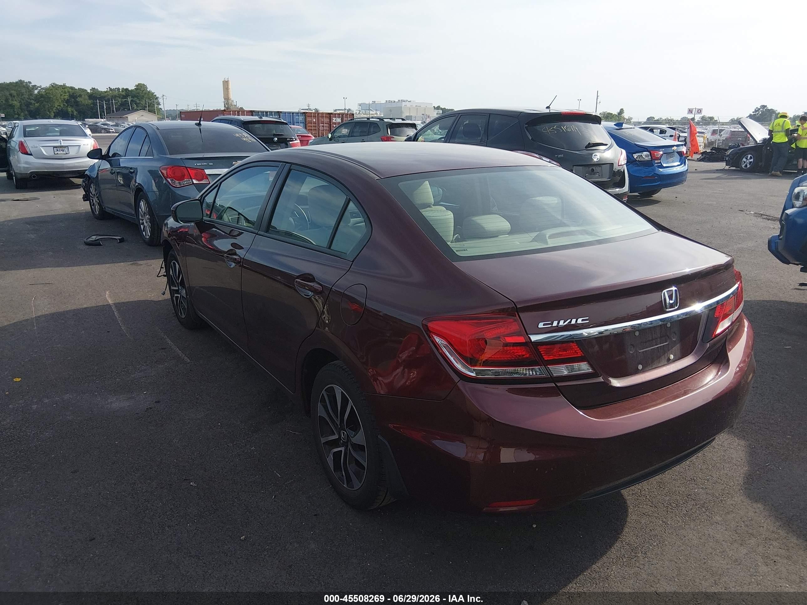 2015 Honda Civic Ex Burgundy vin: 19XFB2F86FE052679