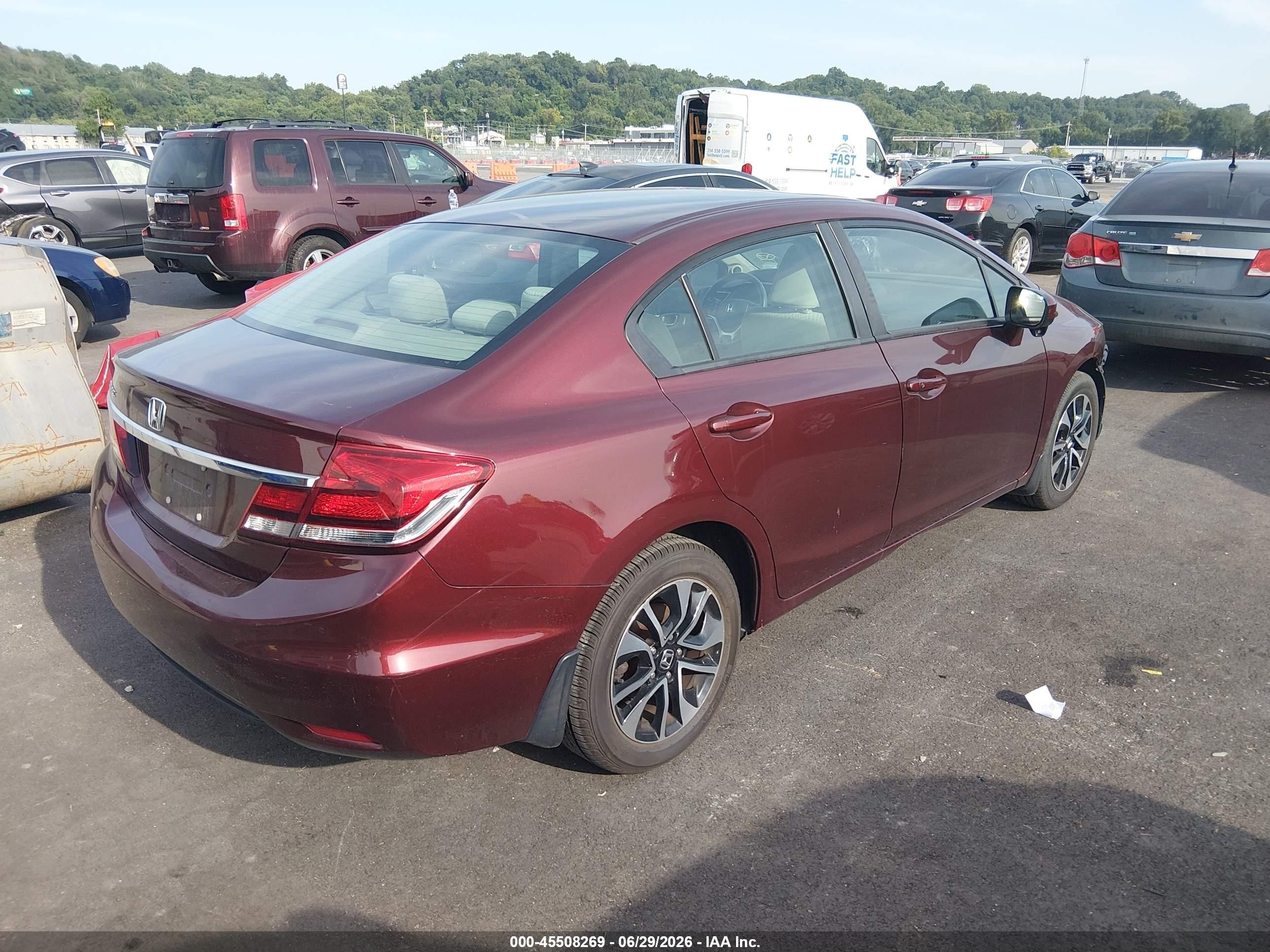2015 Honda Civic Ex Burgundy vin: 19XFB2F86FE052679