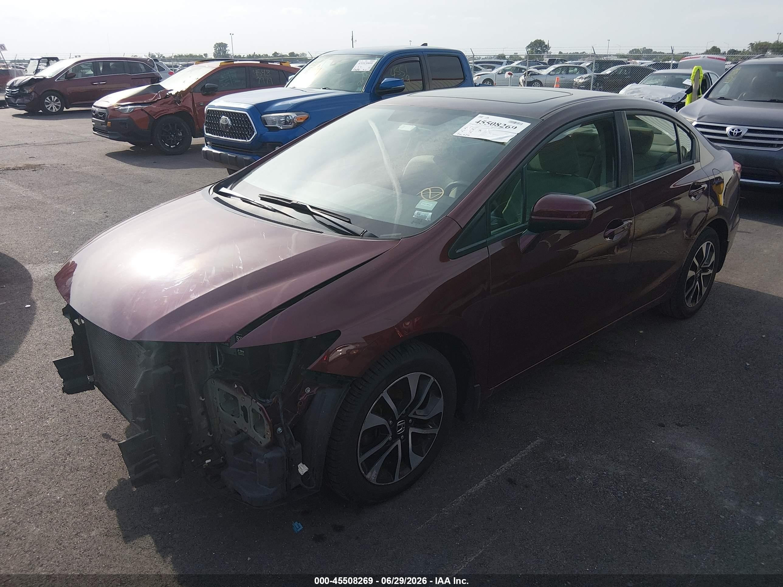 2015 Honda Civic Ex Burgundy vin: 19XFB2F86FE052679
