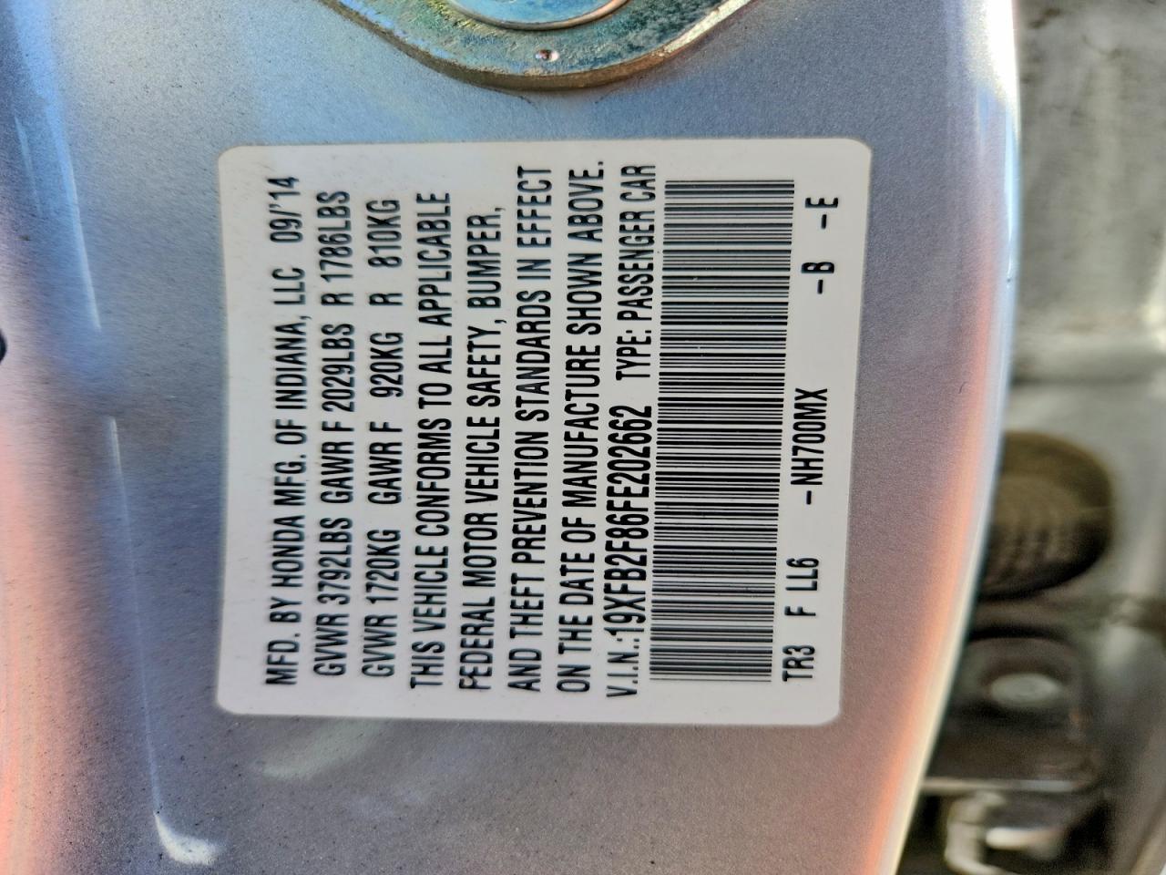 2015 Honda Civic Ex Silver vin: 19XFB2F86FE202662