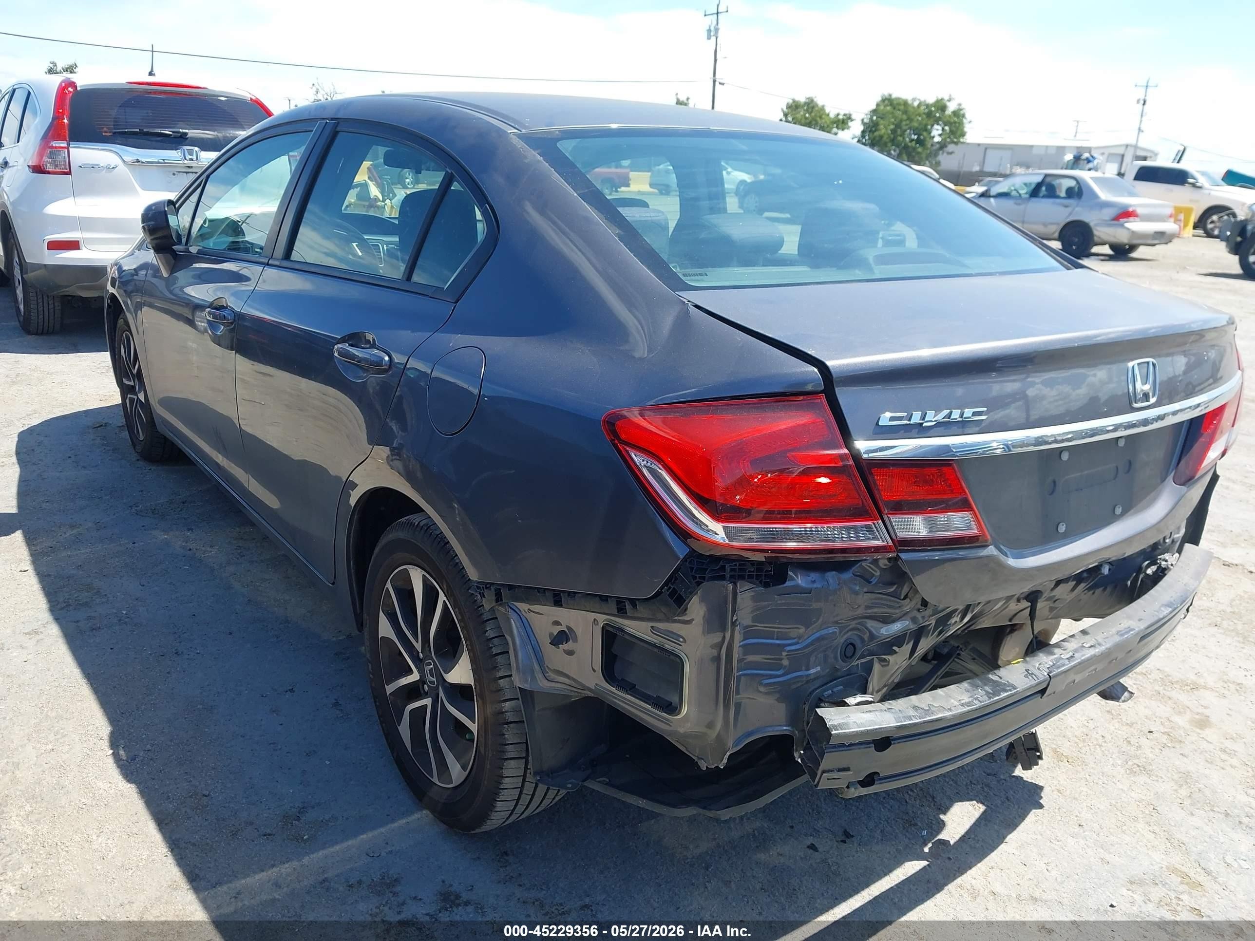 2015 Honda Civic Ex Серый vin: 19XFB2F86FE204430