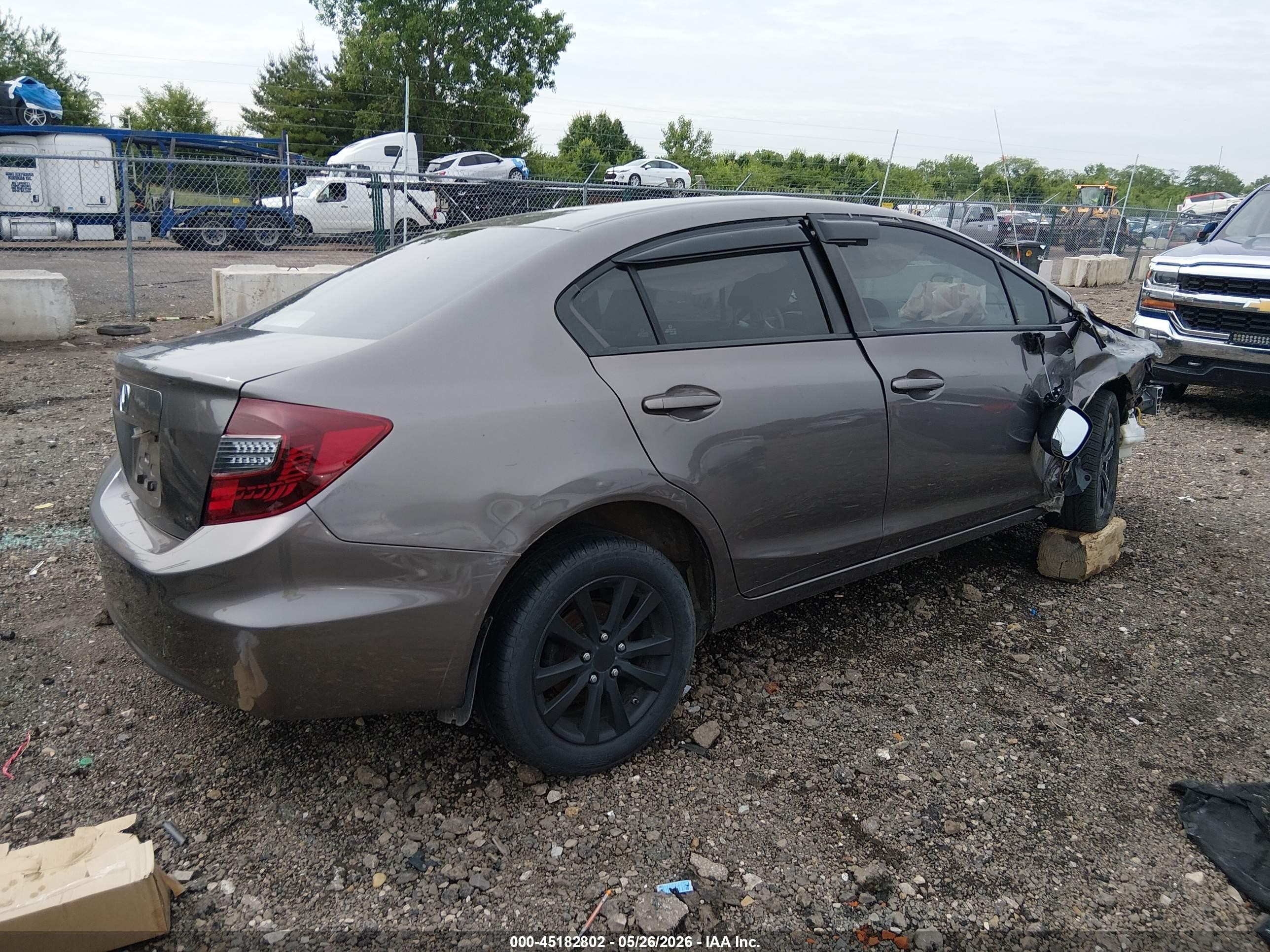 2012 Honda Civic Ex Gray vin: 19XFB2F87CE050452