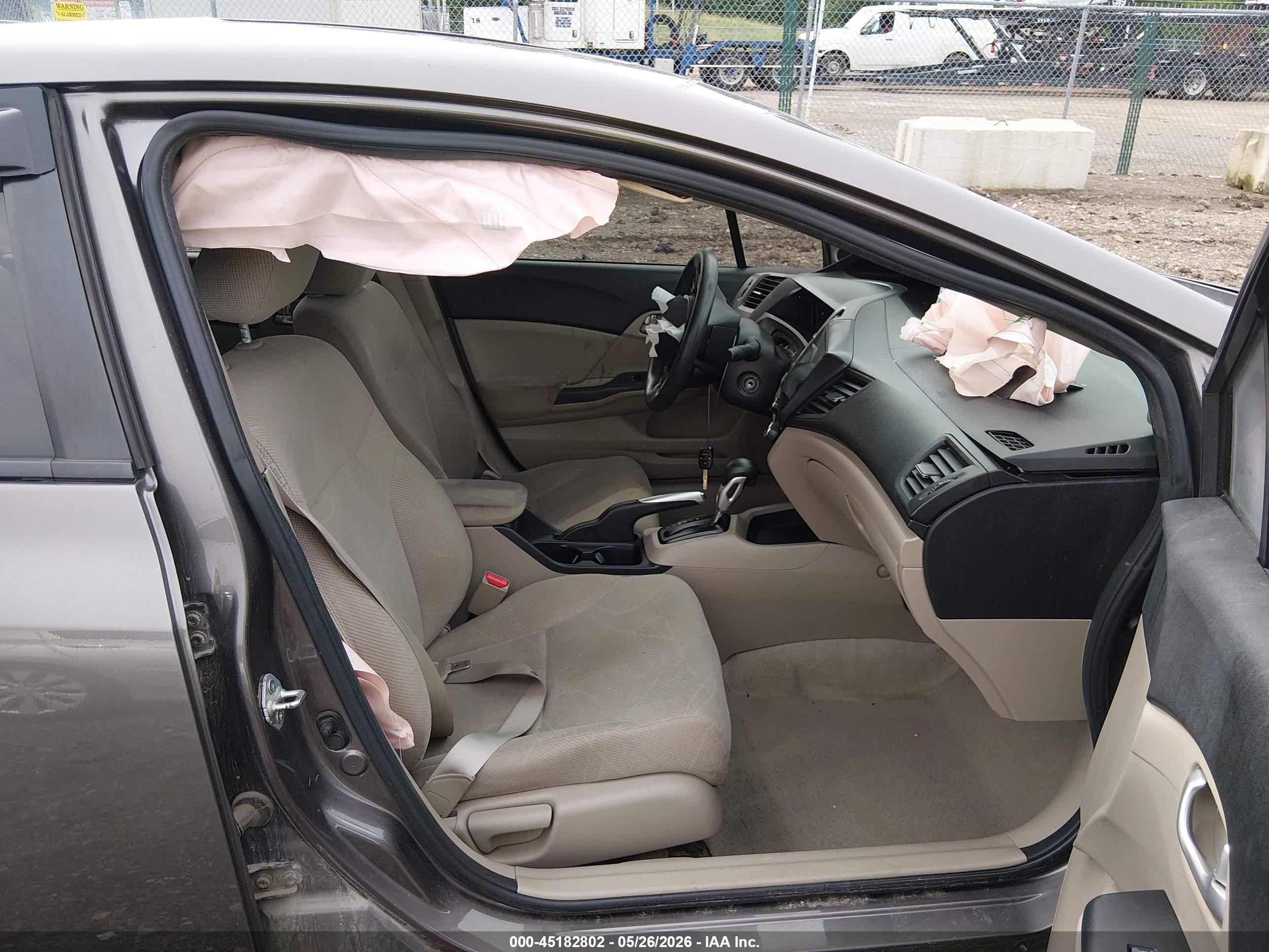 2012 Honda Civic Ex Gray vin: 19XFB2F87CE050452