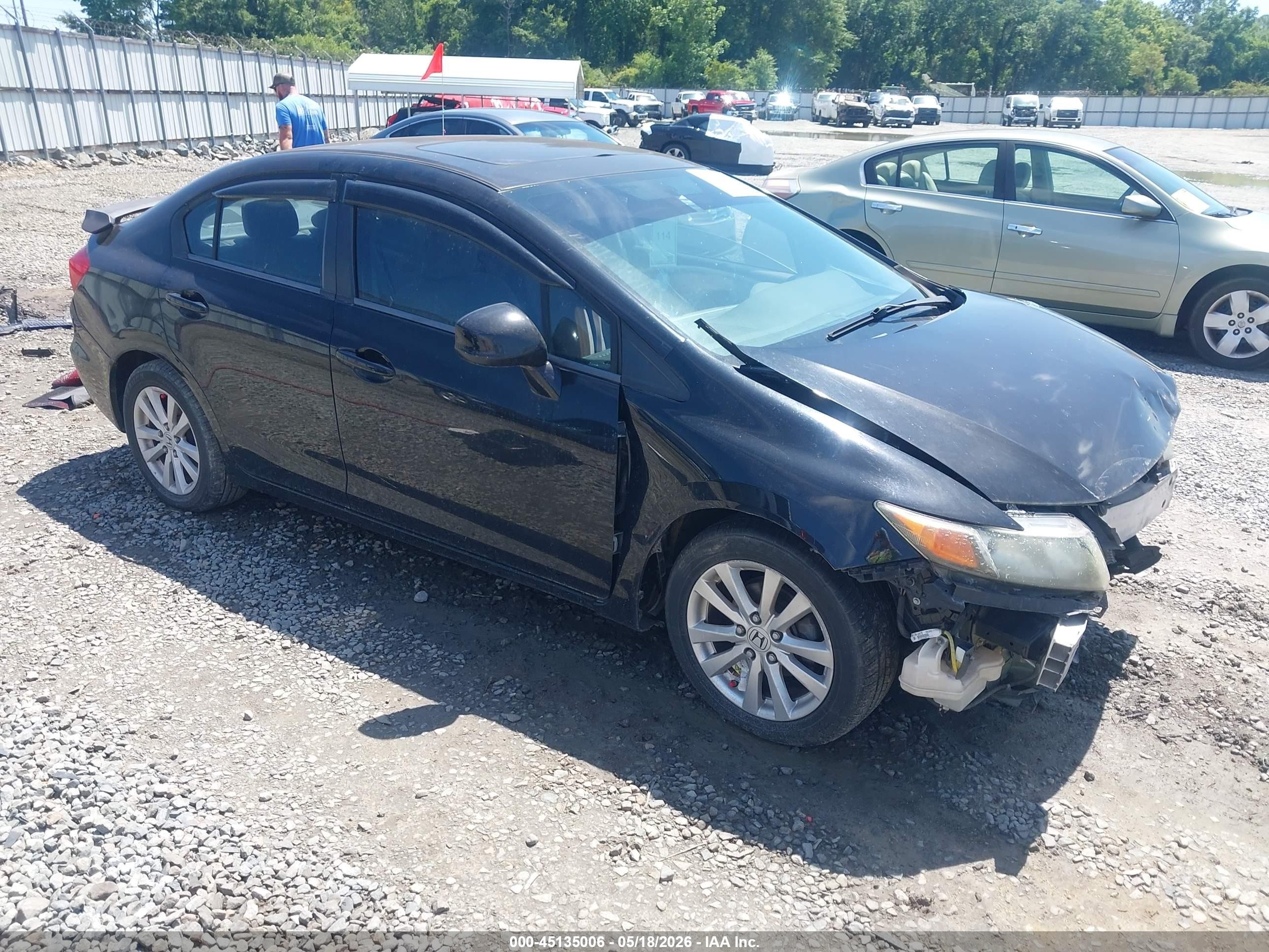 2012 Honda Civic Ex Black vin: 19XFB2F87CE063203