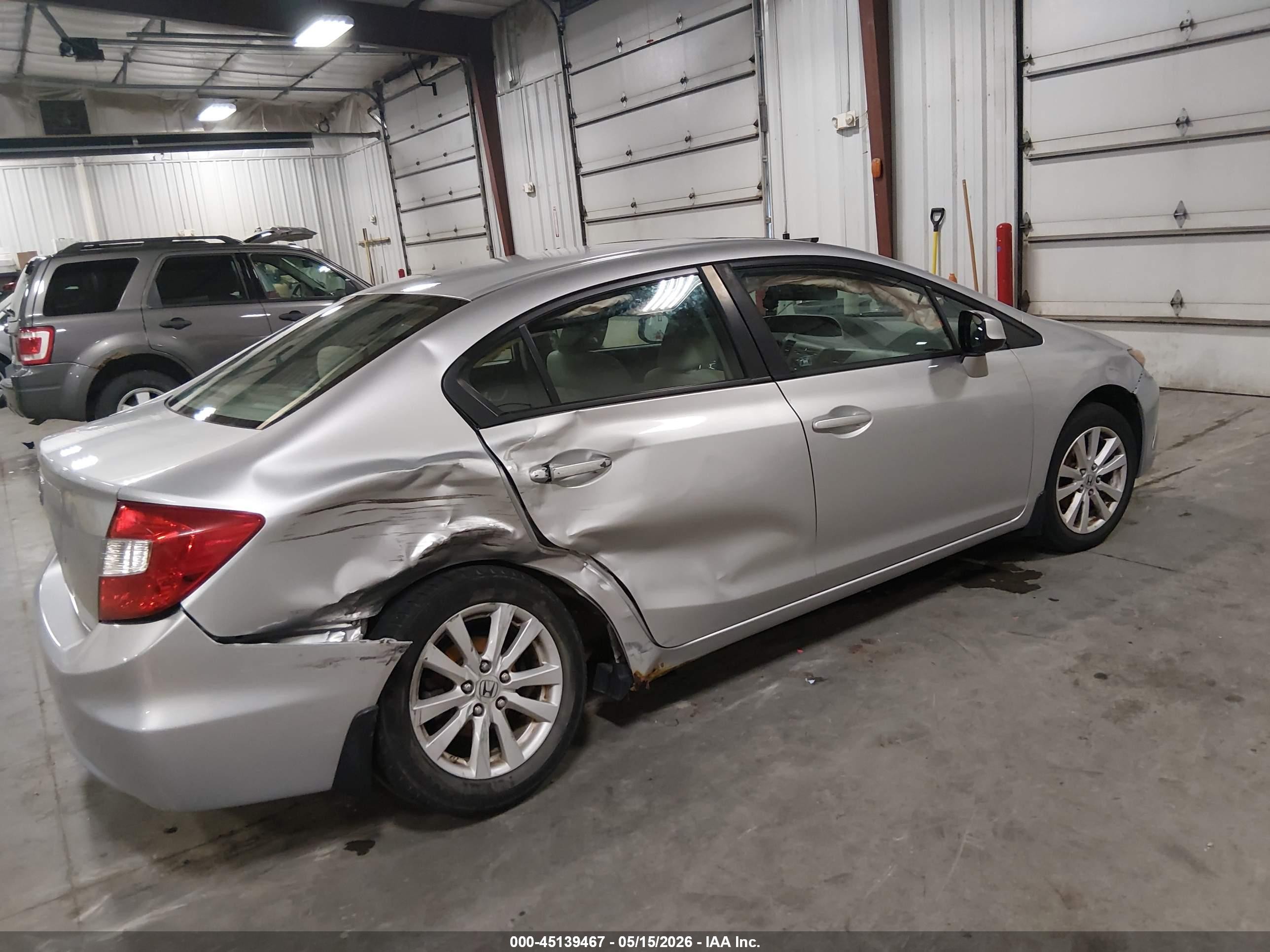 2012 Honda Civic Ex Gray vin: 19XFB2F87CE073780