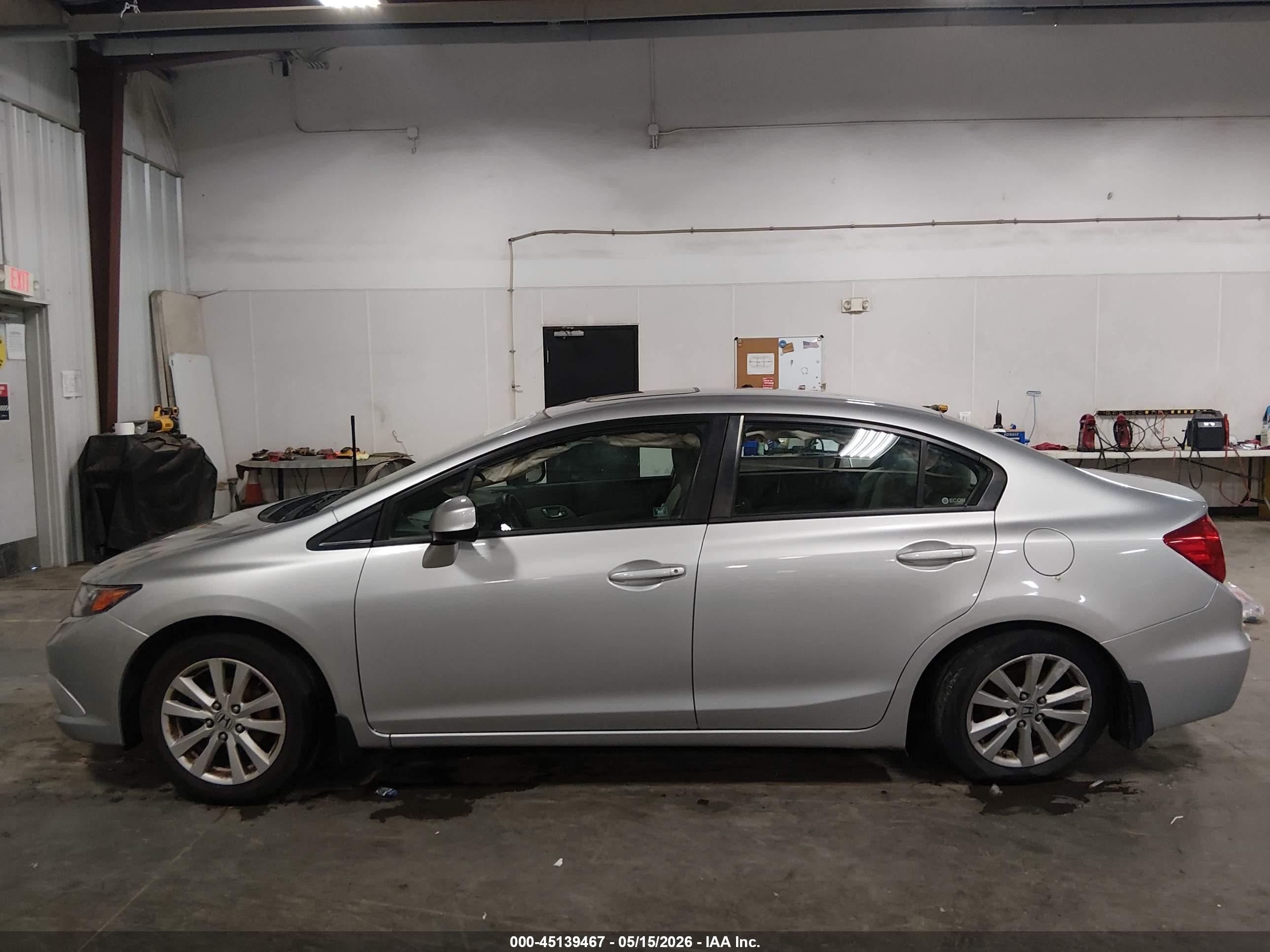2012 Honda Civic Ex Gray vin: 19XFB2F87CE073780