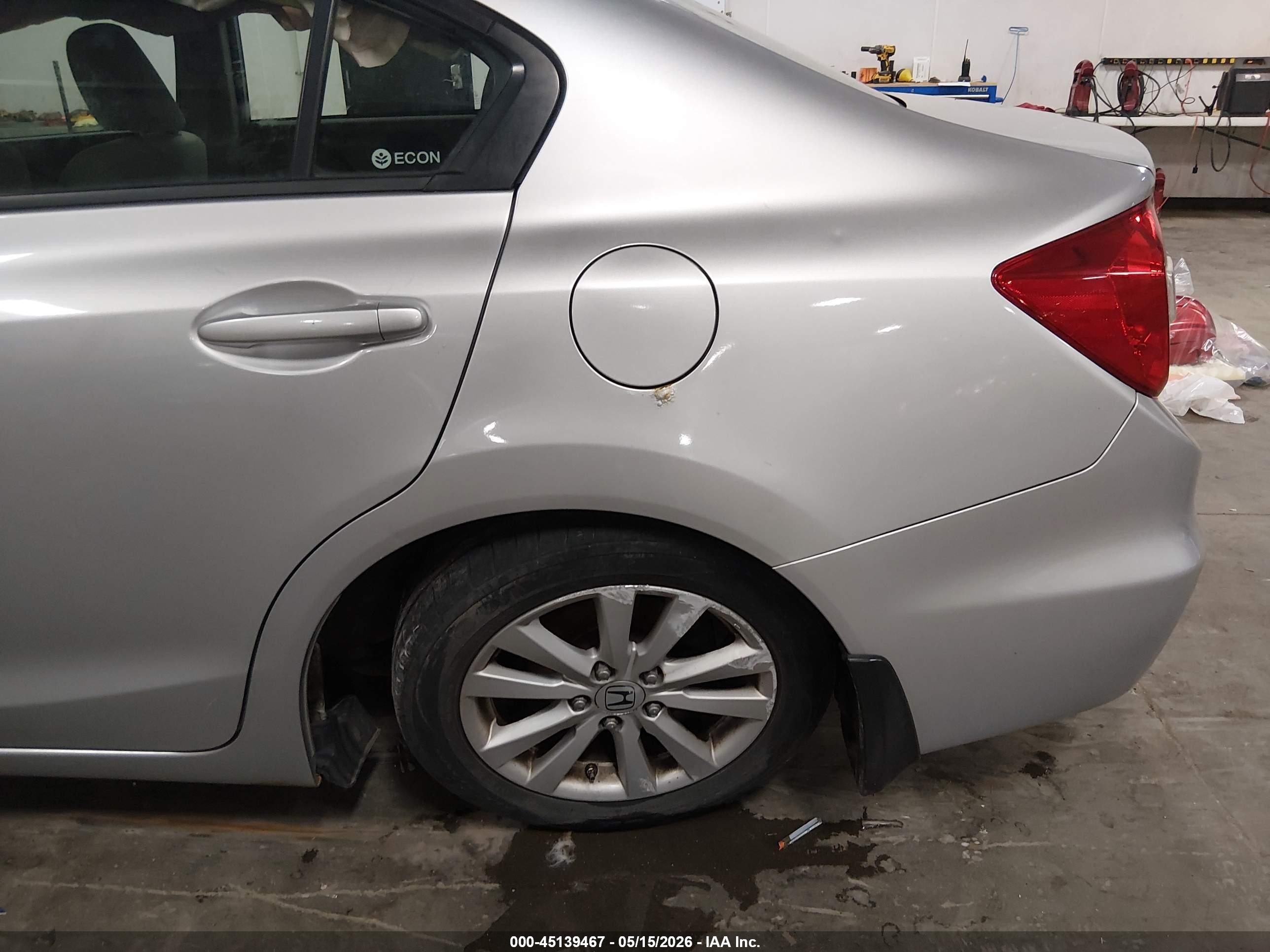 2012 Honda Civic Ex Gray vin: 19XFB2F87CE073780