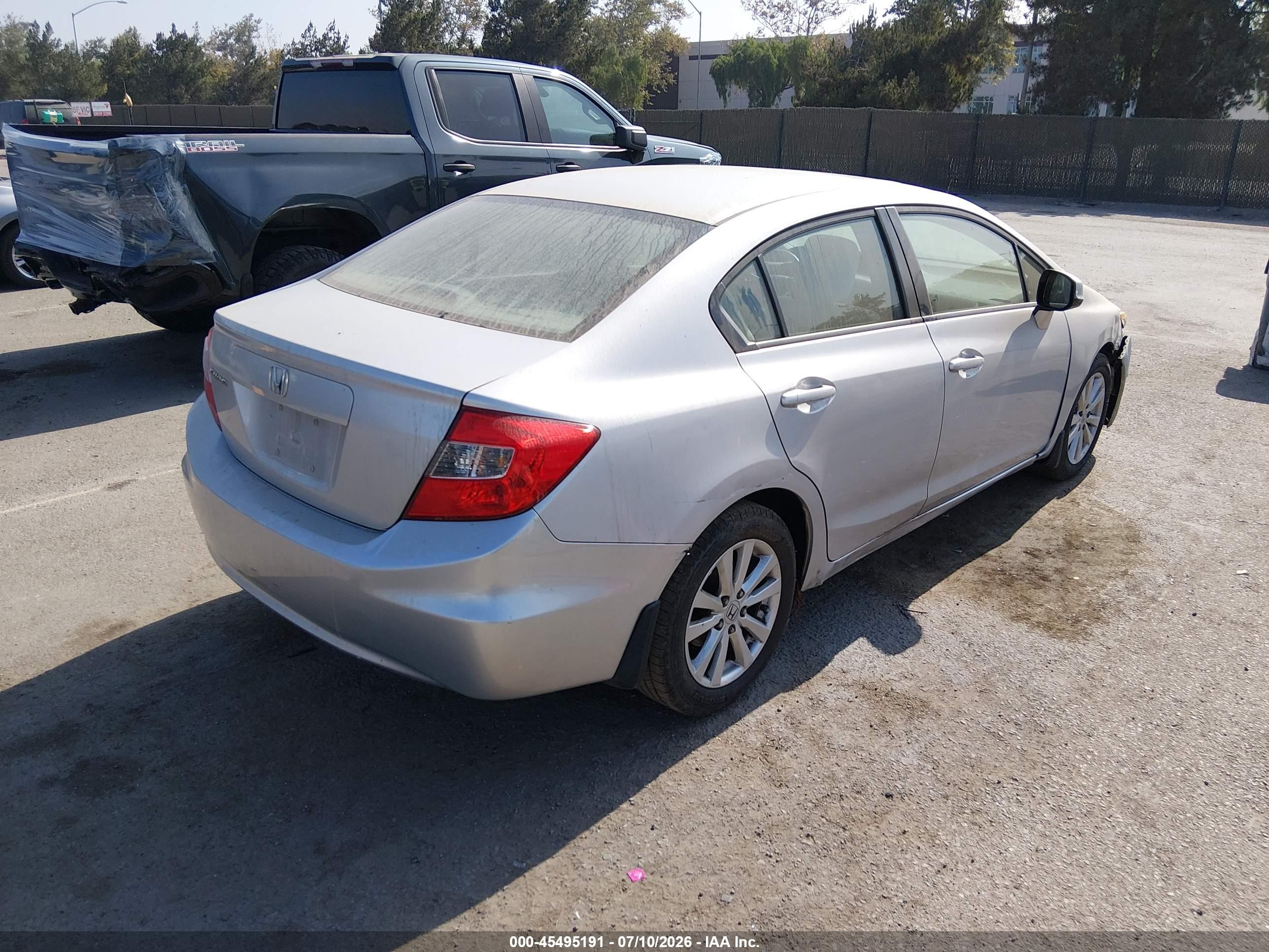 2012 Honda Civic Ex Silver vin: 19XFB2F87CE343820