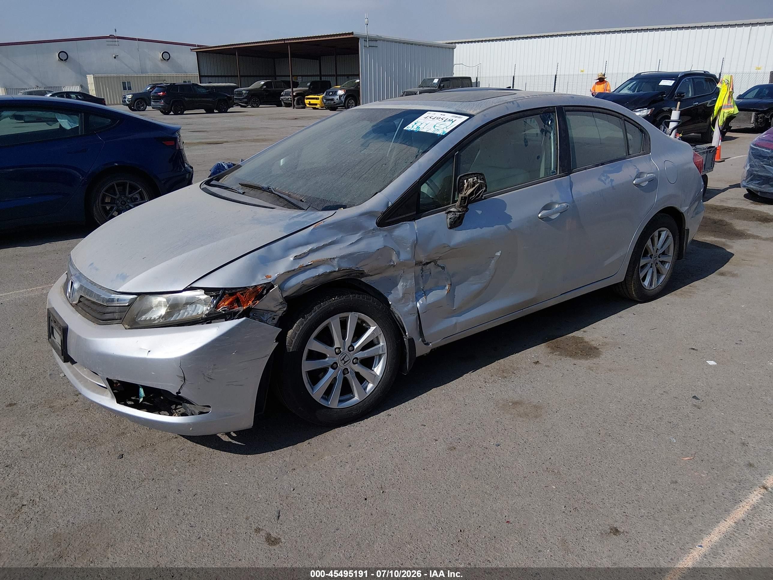 2012 Honda Civic Ex Silver vin: 19XFB2F87CE343820