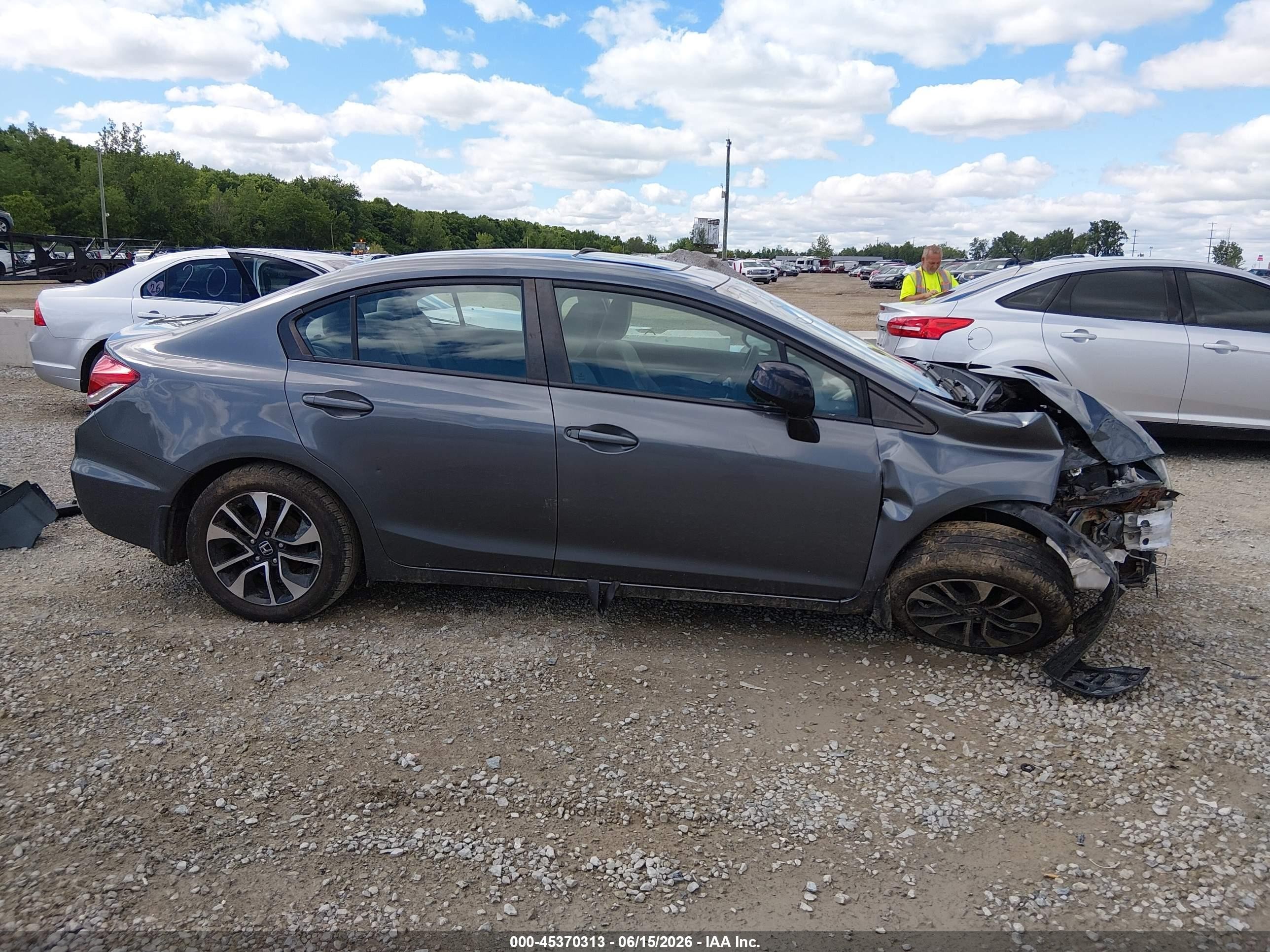 2013 Honda Civic Ex Gray vin: 19XFB2F87DE019199