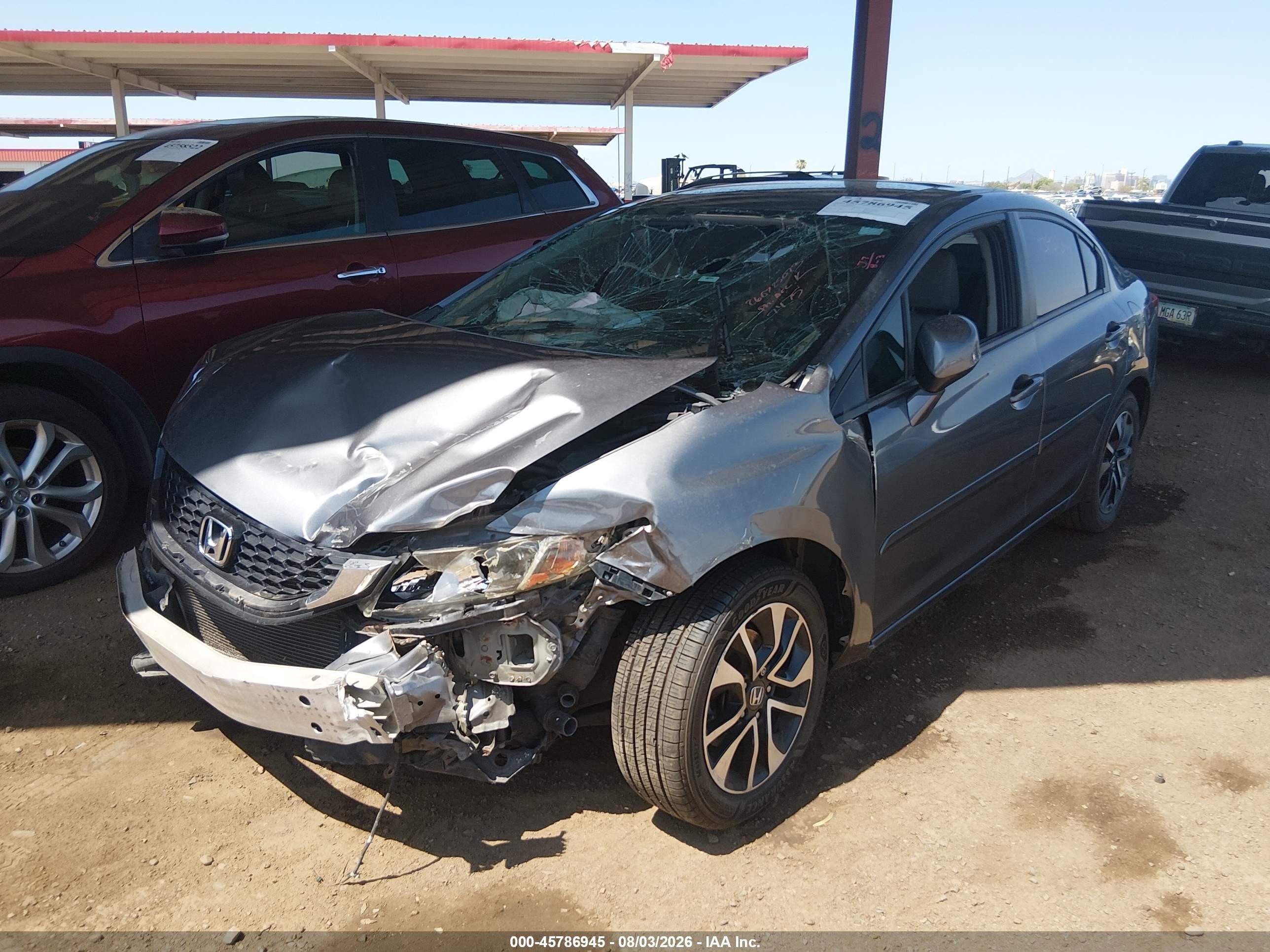 2013 Honda Civic Ex Gray vin: 19XFB2F87DE037475