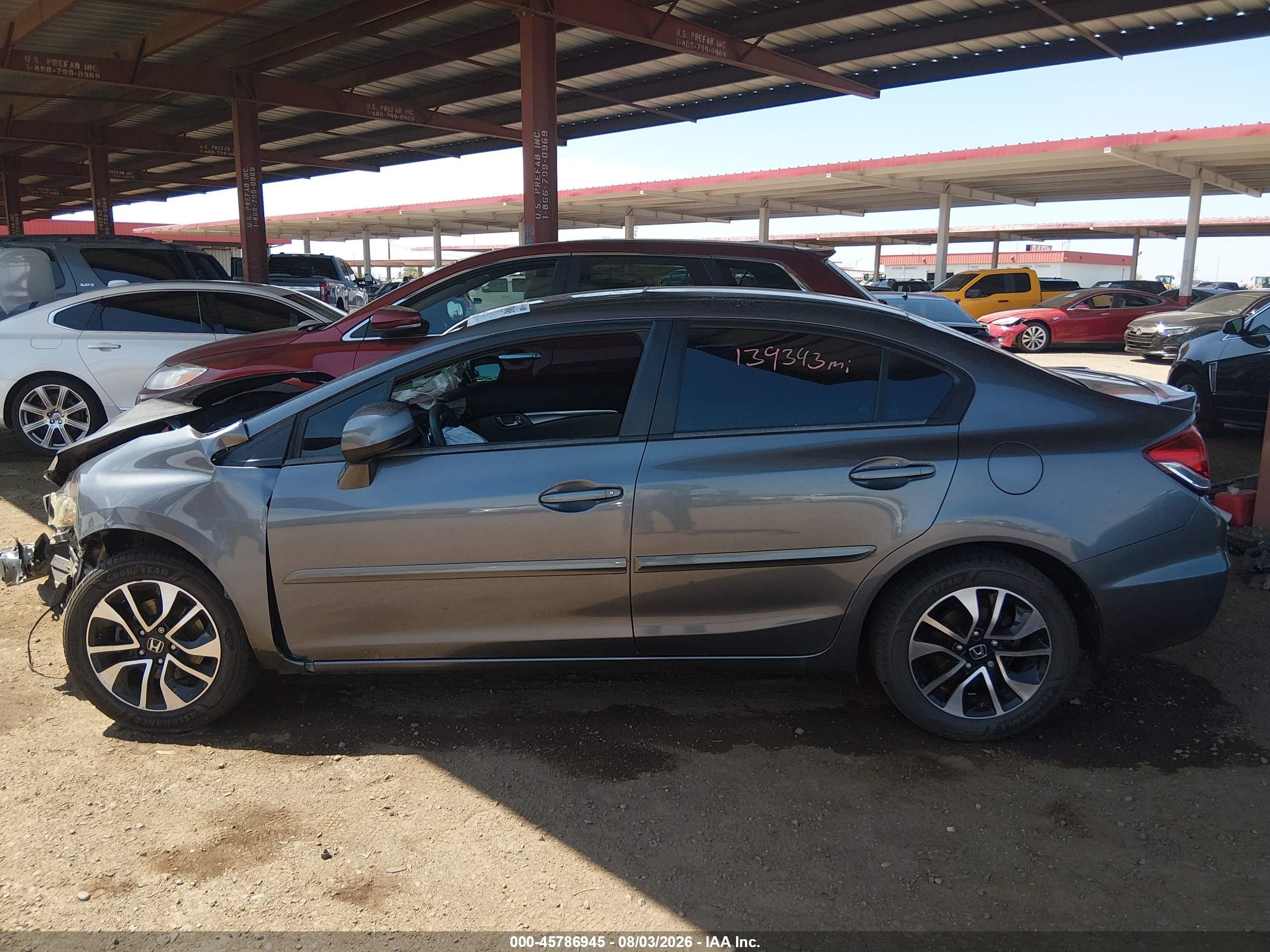 2013 Honda Civic Ex Gray vin: 19XFB2F87DE037475