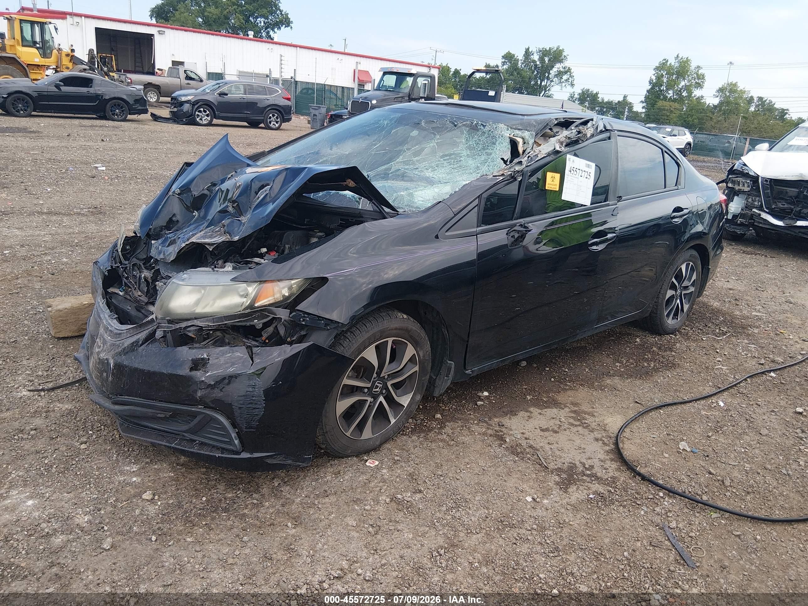 2013 Honda Civic Ex Black vin: 19XFB2F87DE057922