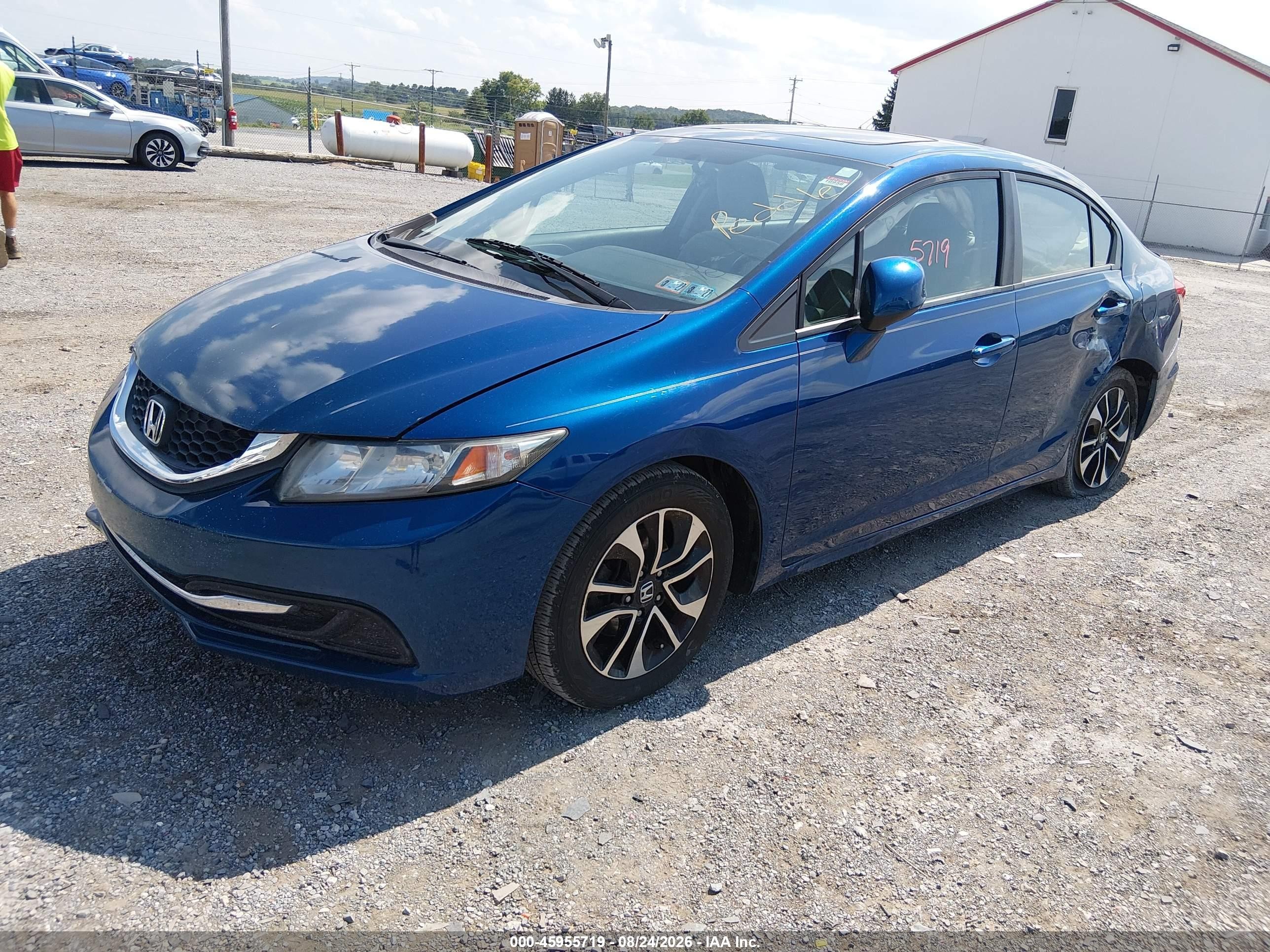 2013 Honda Civic Ex Blue vin: 19XFB2F87DE221265
