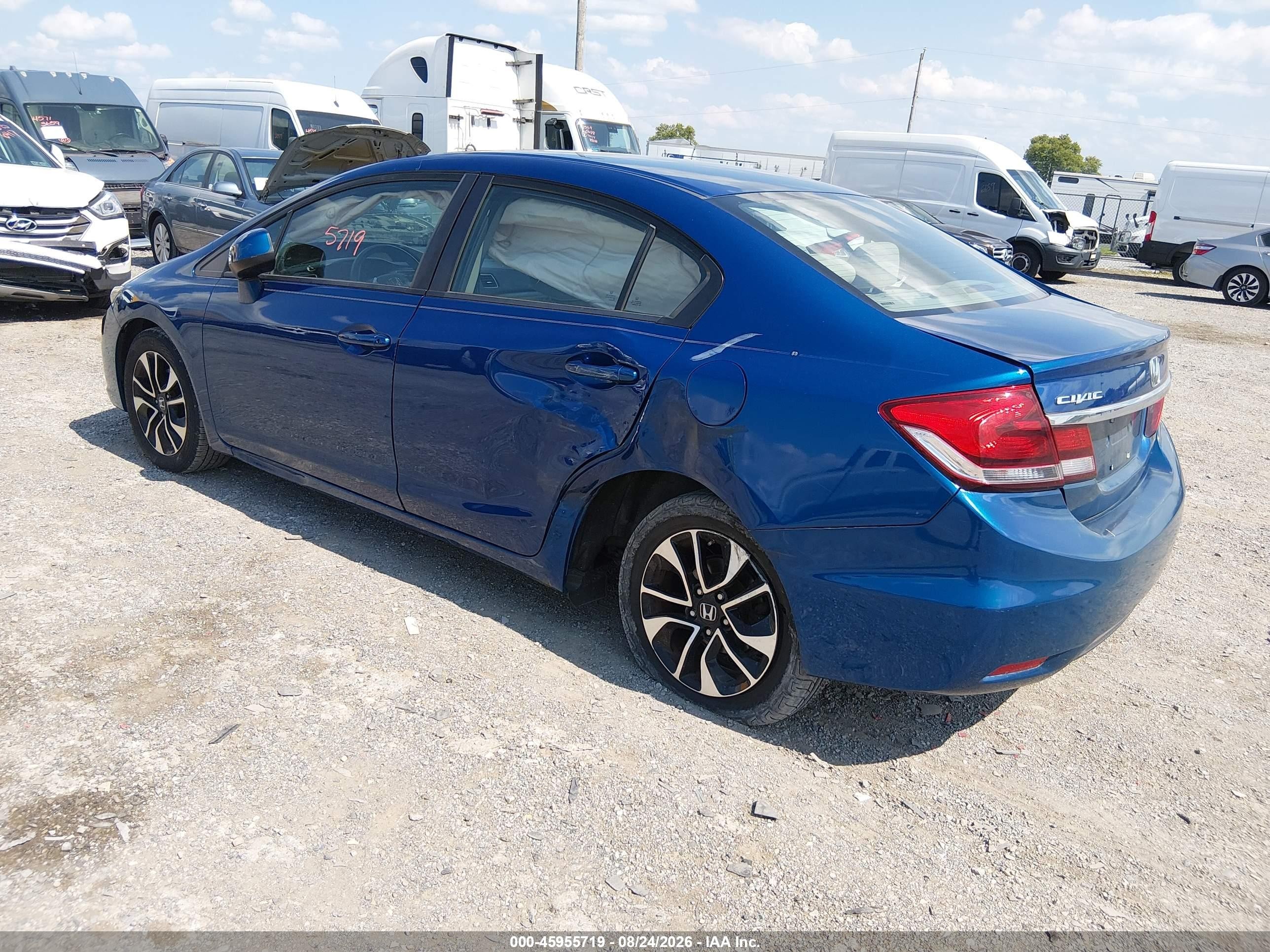 2013 Honda Civic Ex Blue vin: 19XFB2F87DE221265