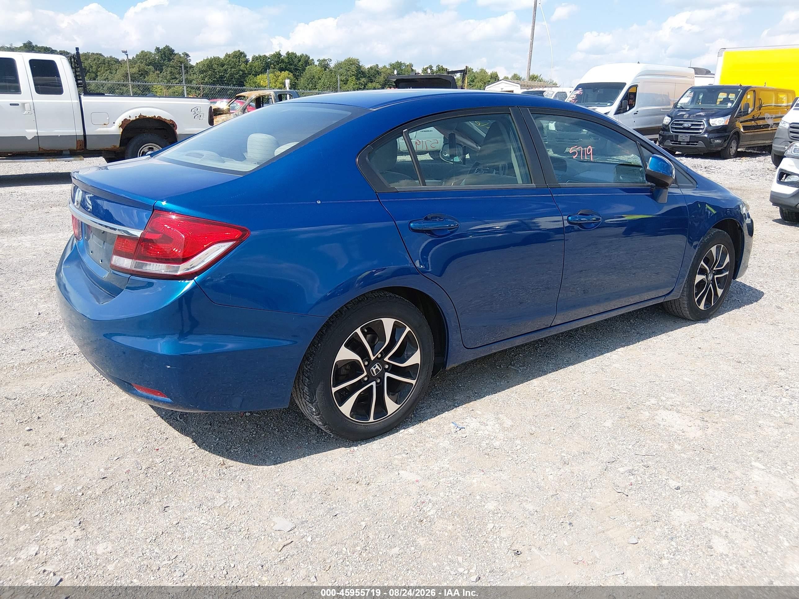 2013 Honda Civic Ex Blue vin: 19XFB2F87DE221265