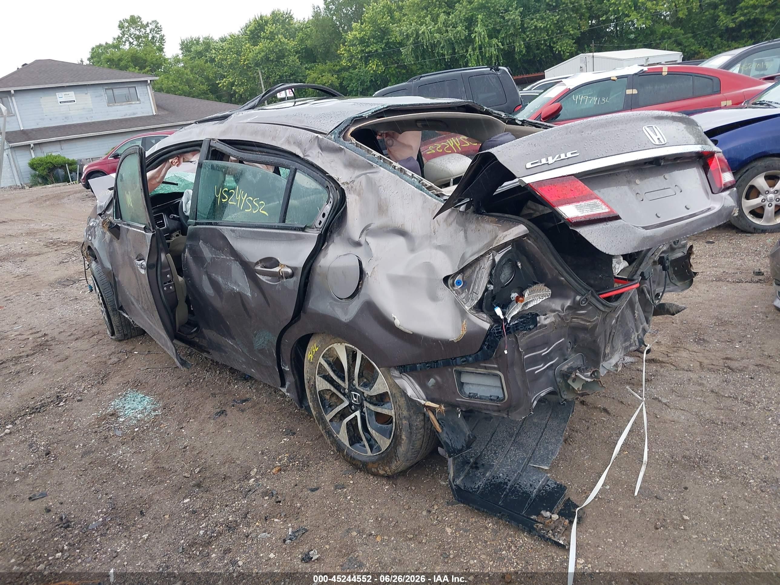 2014 Honda Civic Ex Серый vin: 19XFB2F87EE061082
