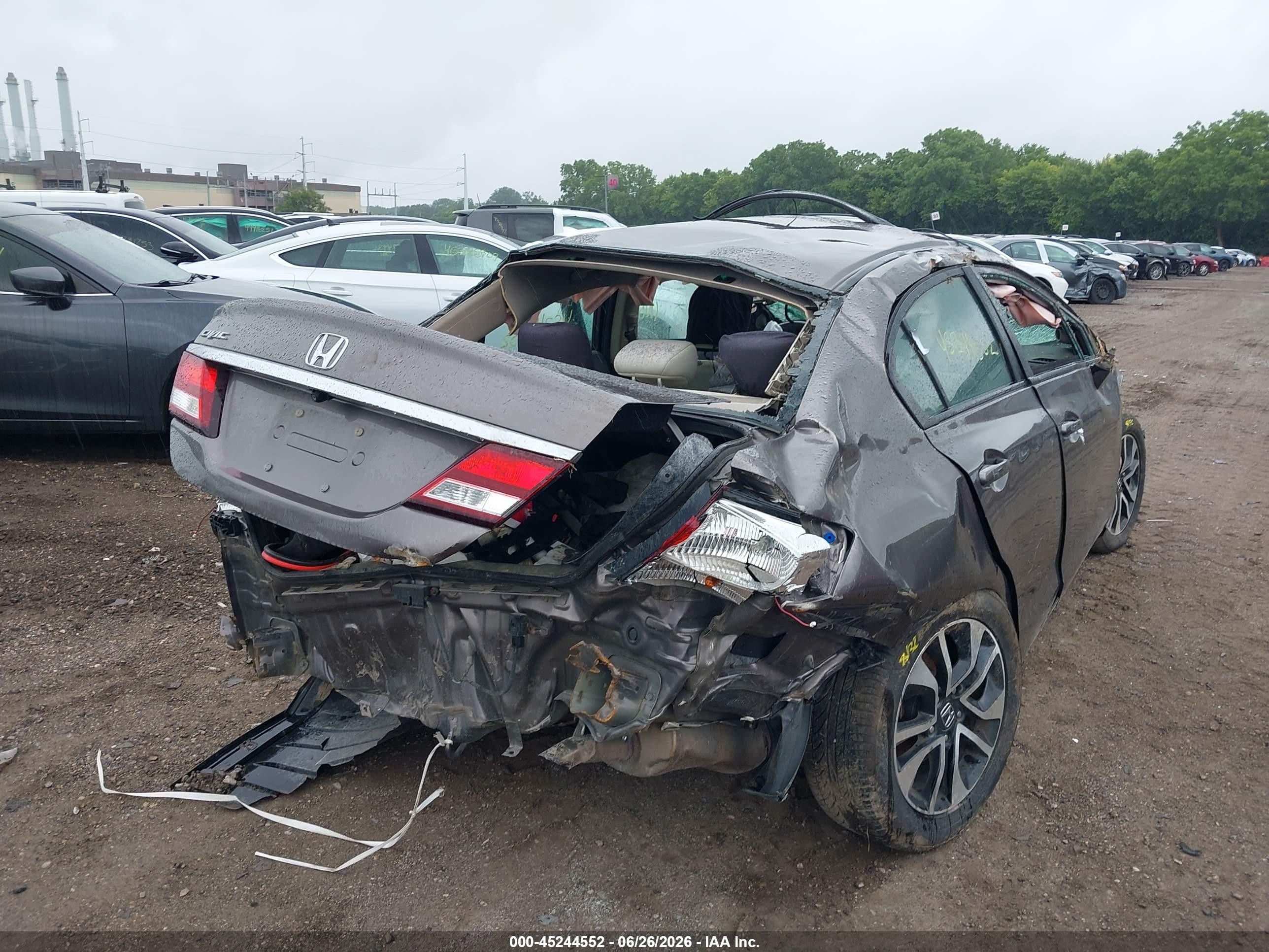 2014 Honda Civic Ex Серый vin: 19XFB2F87EE061082