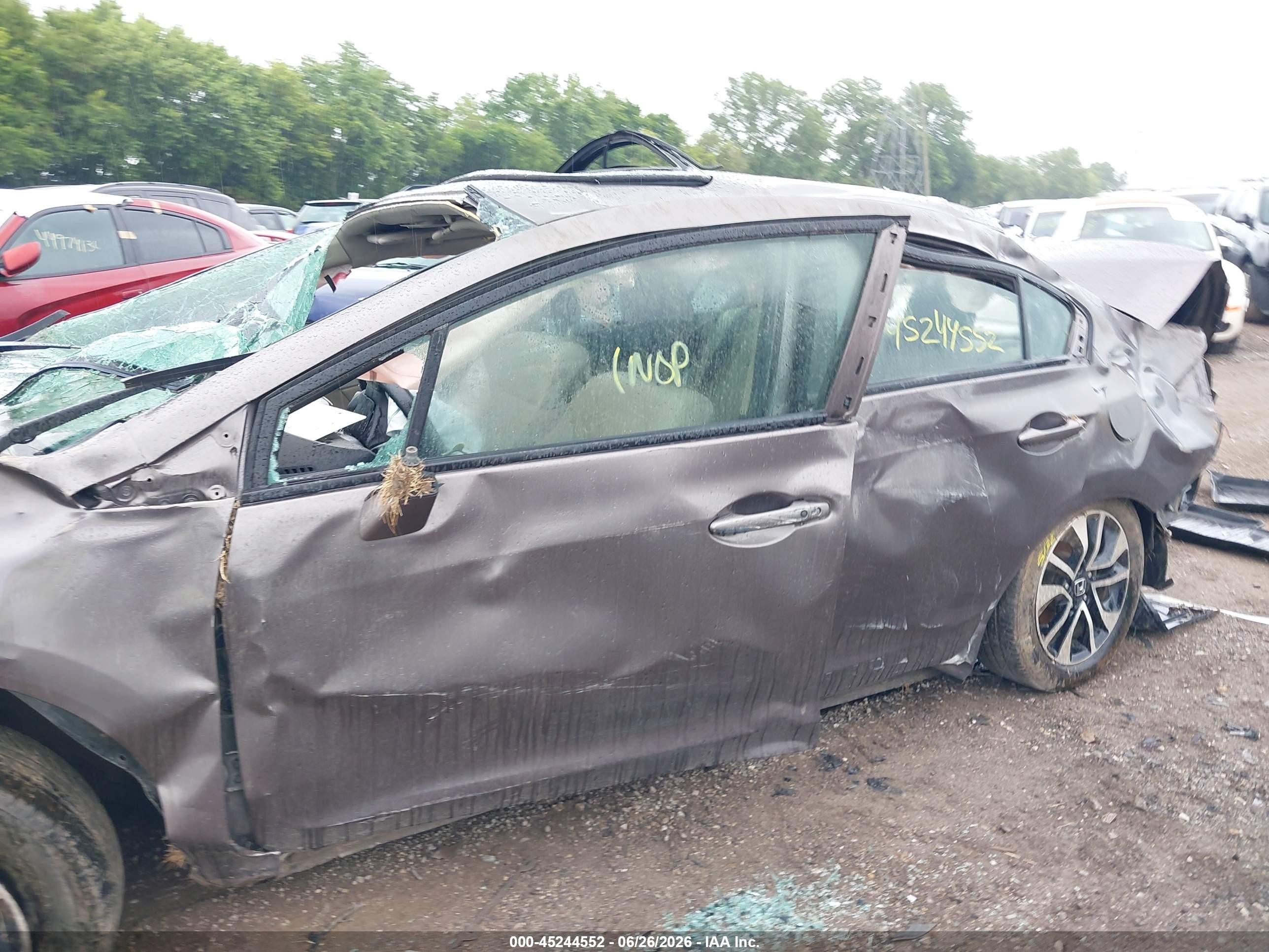 2014 Honda Civic Ex Серый vin: 19XFB2F87EE061082