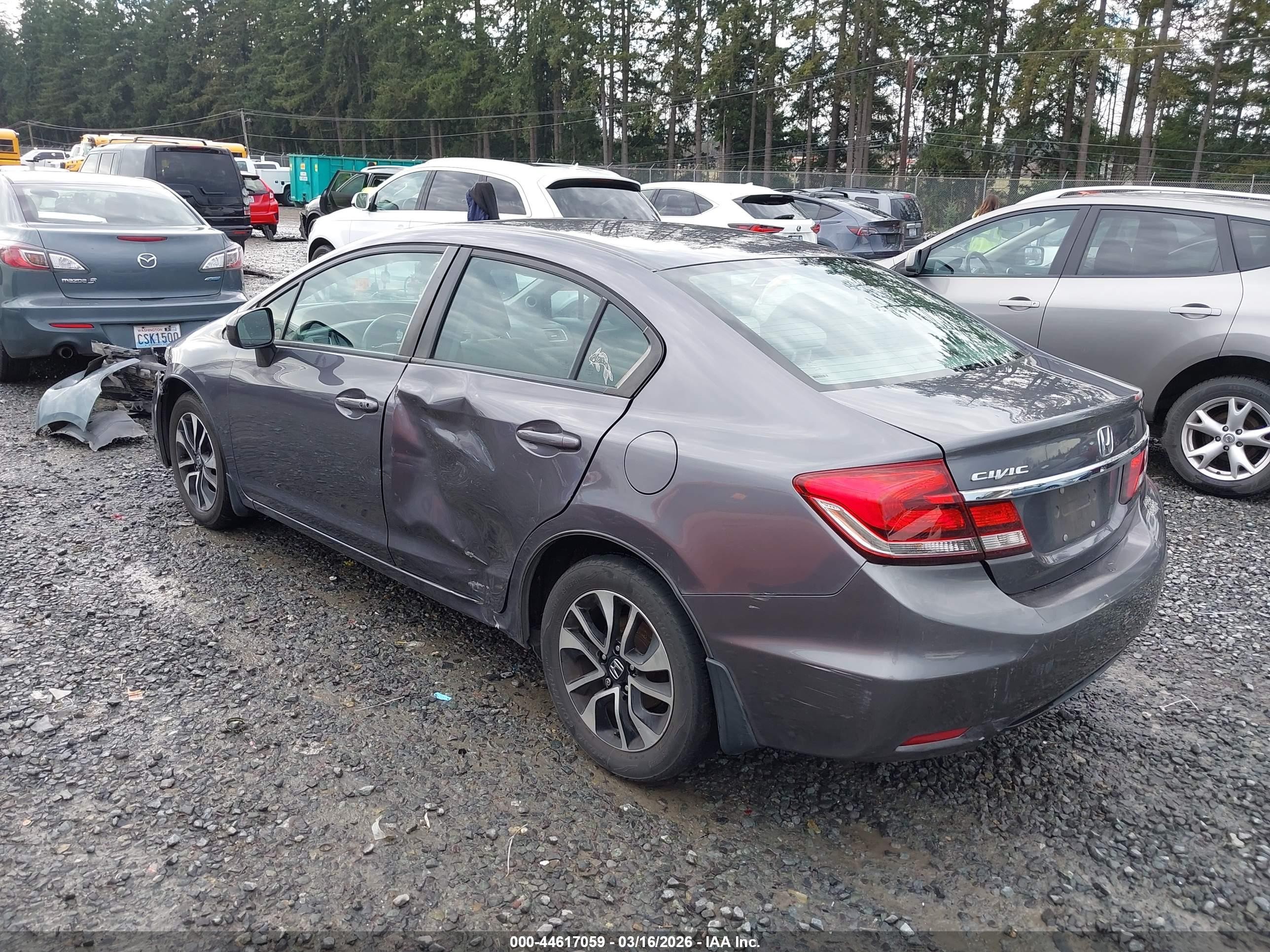 2014 Honda Civic Ex Gray vin: 19XFB2F87EE254655