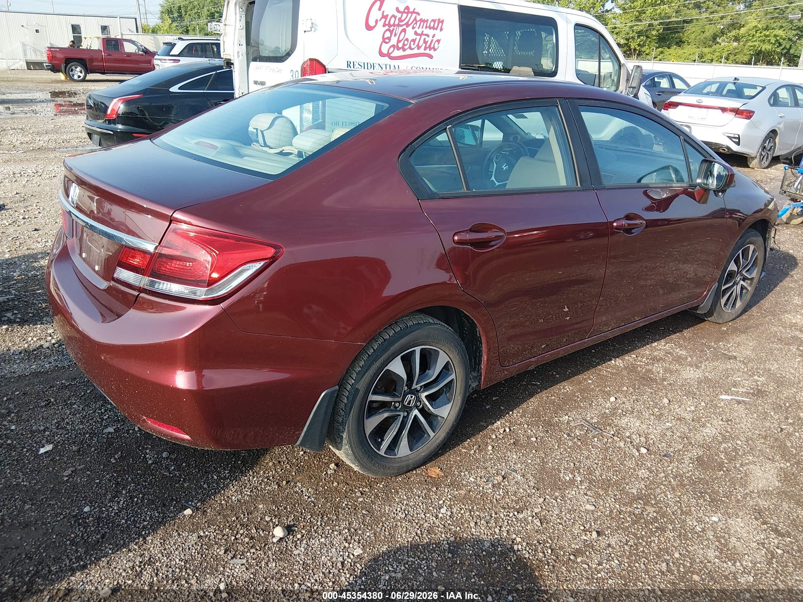 2015 Honda Civic Ex Burgundy vin: 19XFB2F87FE030027